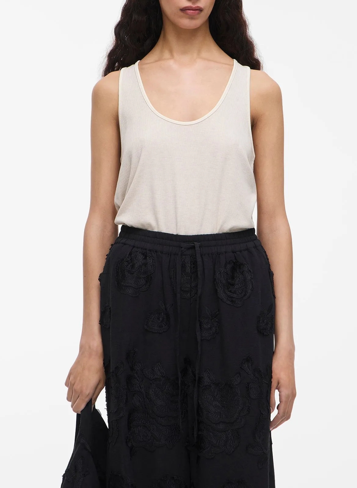 Top col rond Blanc HELENA