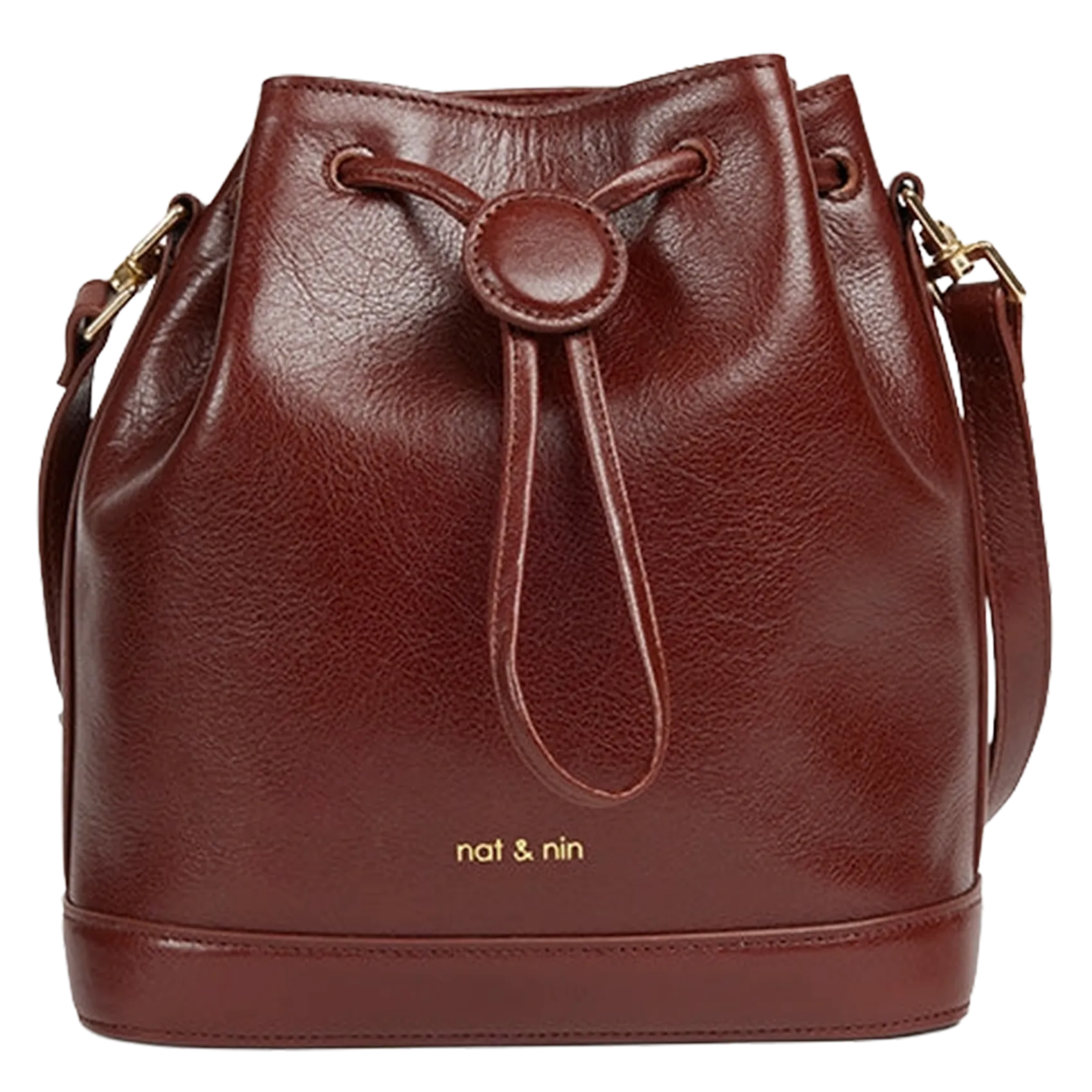 Sac seau en cuir Marron NORAH