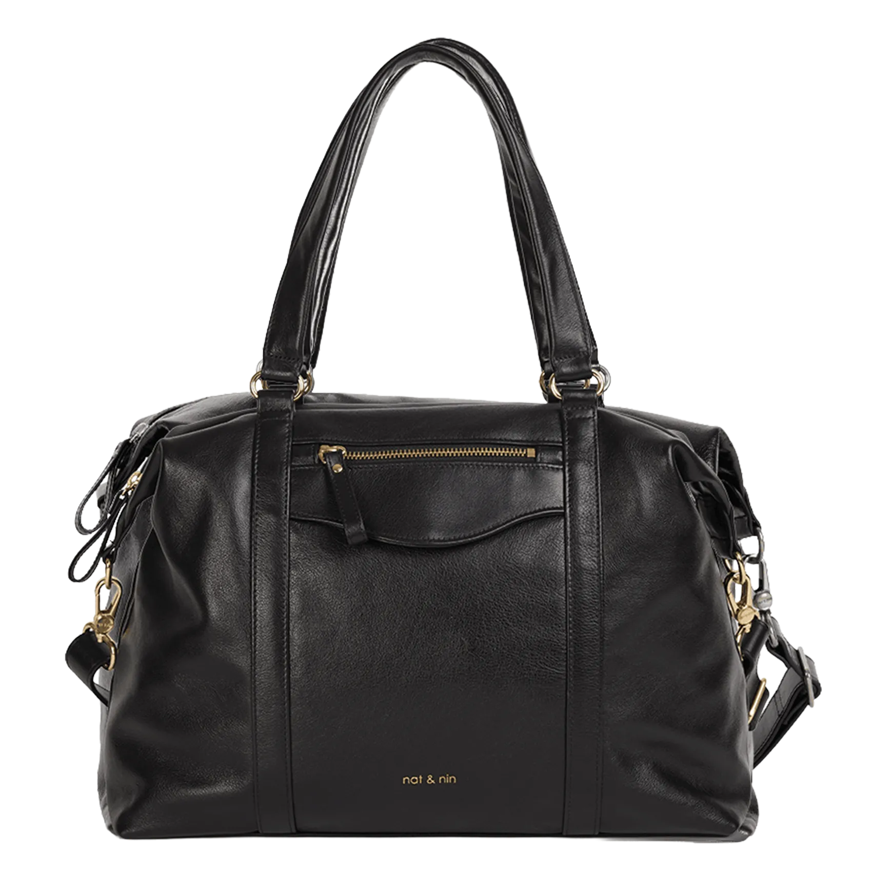 Sac porté épaule en cuir Noir THYLANE