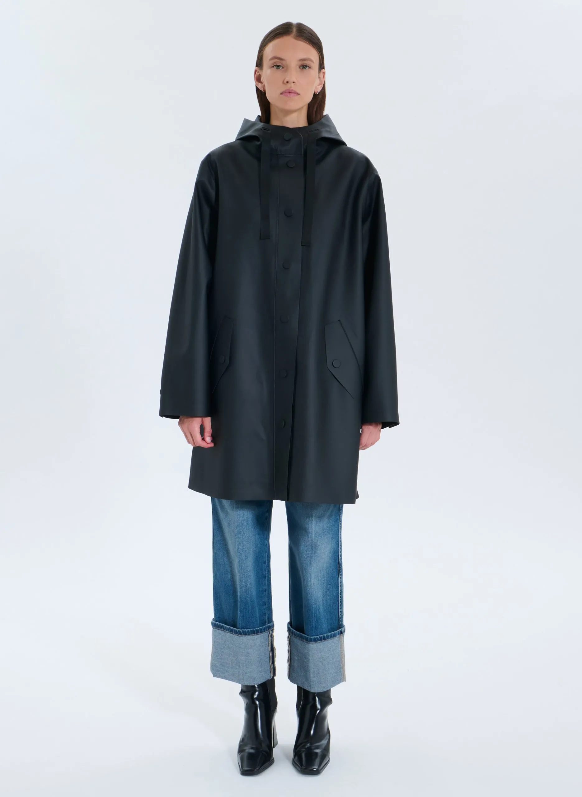 Parka droite col montant Noir TRAVIA