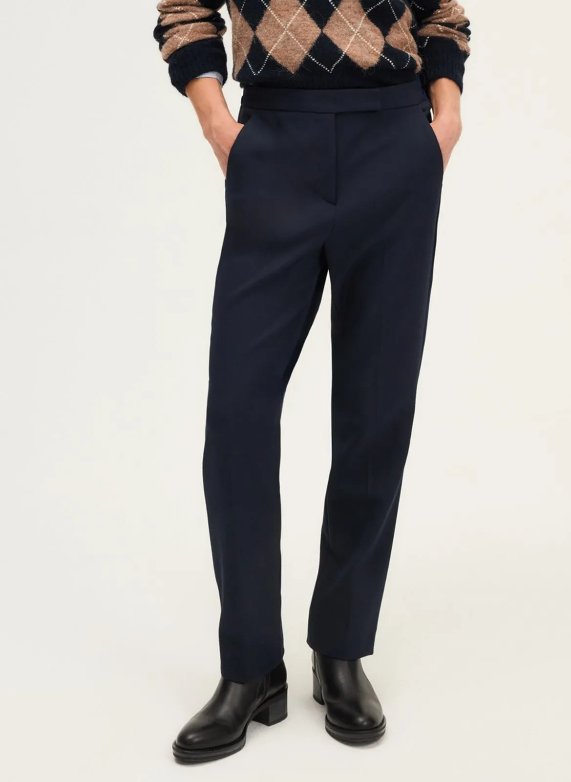 Pantalon droit Bleu CHLOEA