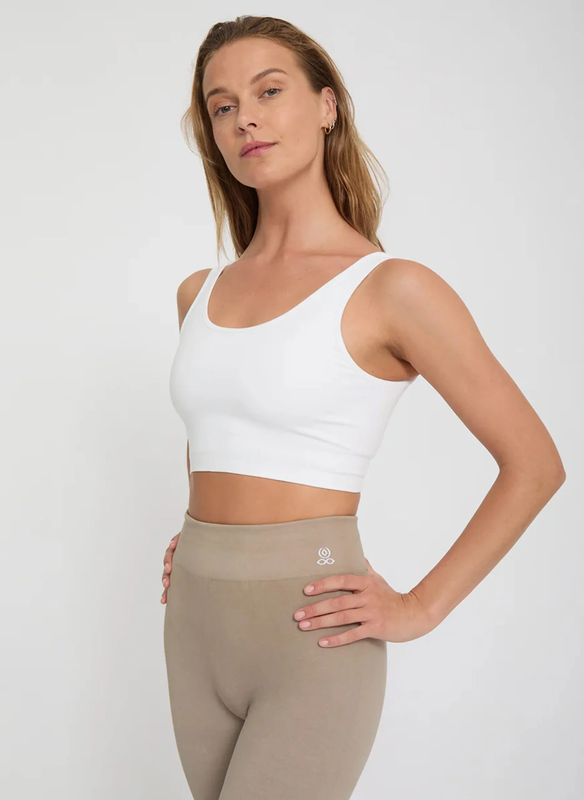 Brassière en fibres de bambou mélangé Blanc