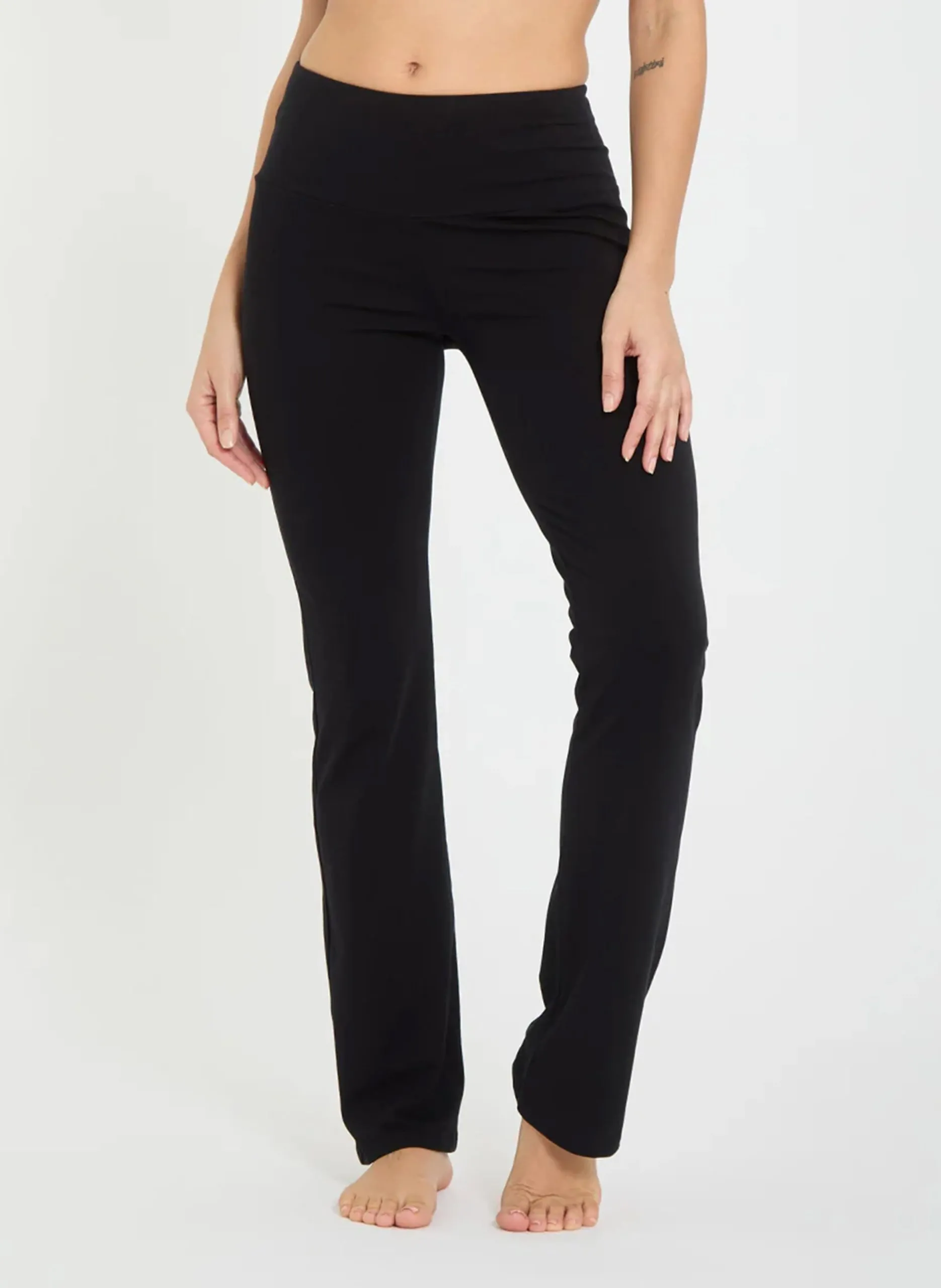 Legging uni taille haute élastiqué Noir