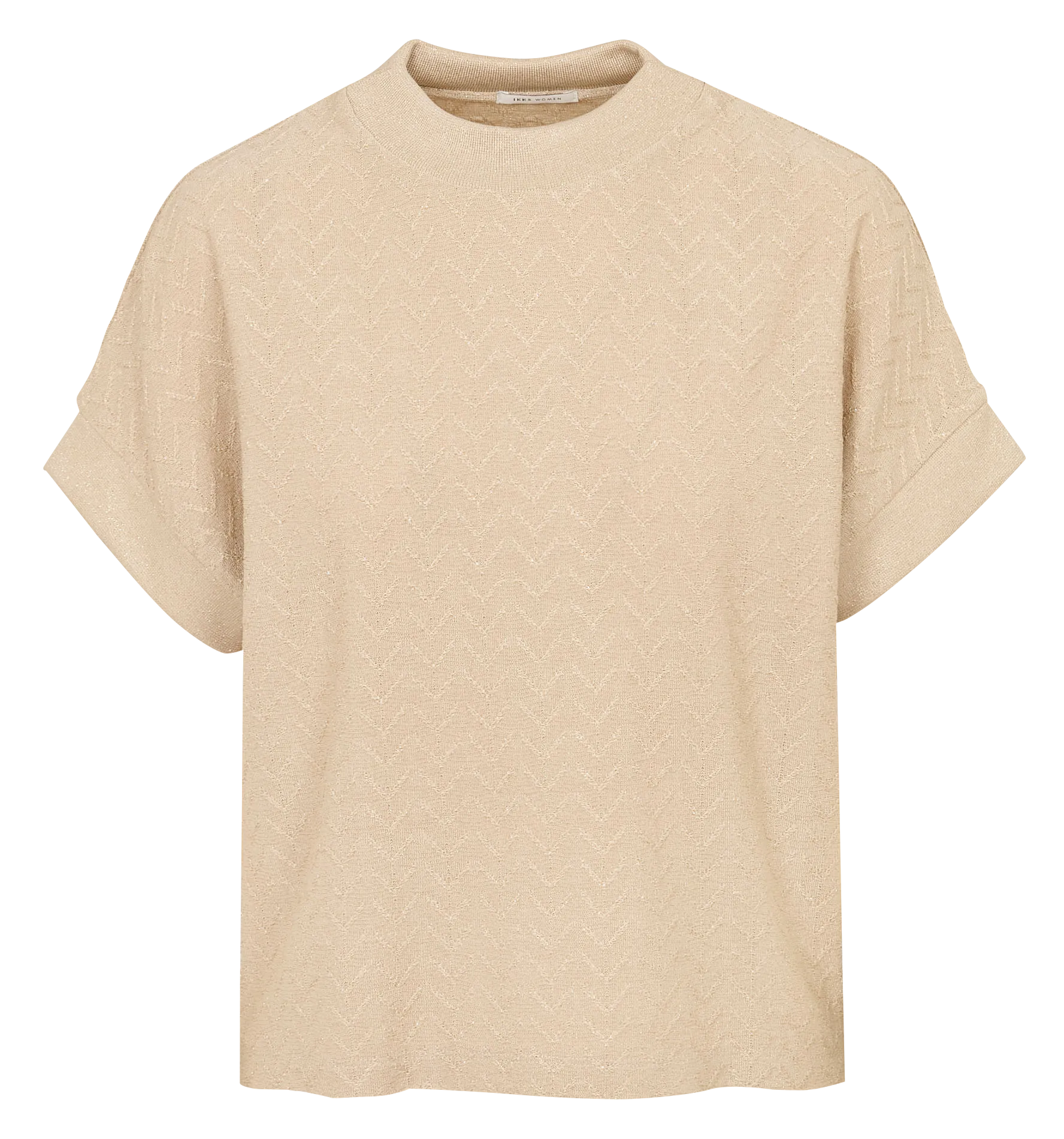 Top droit en maille Beige