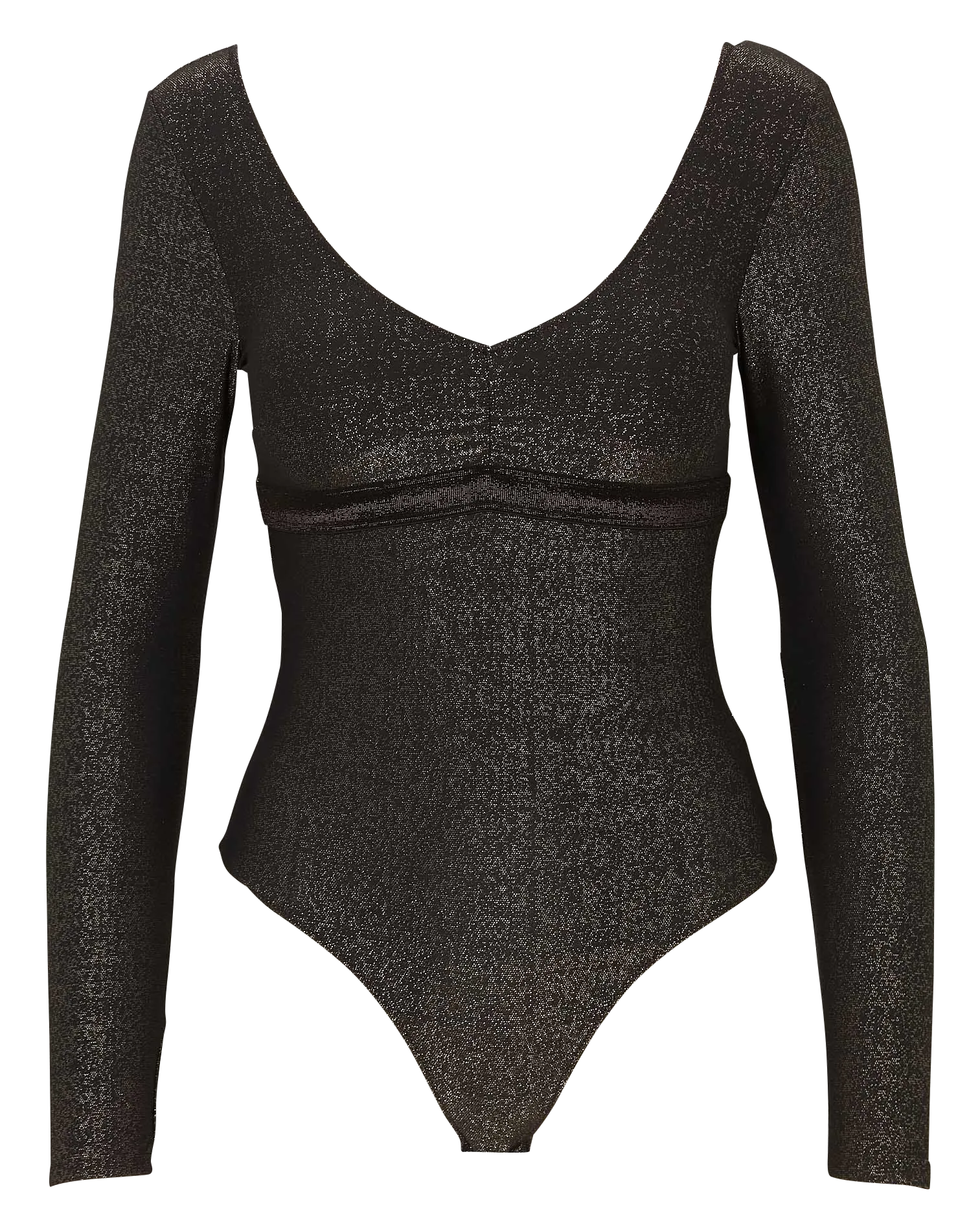 Body manches longues à paillettes Noir MAHAUT