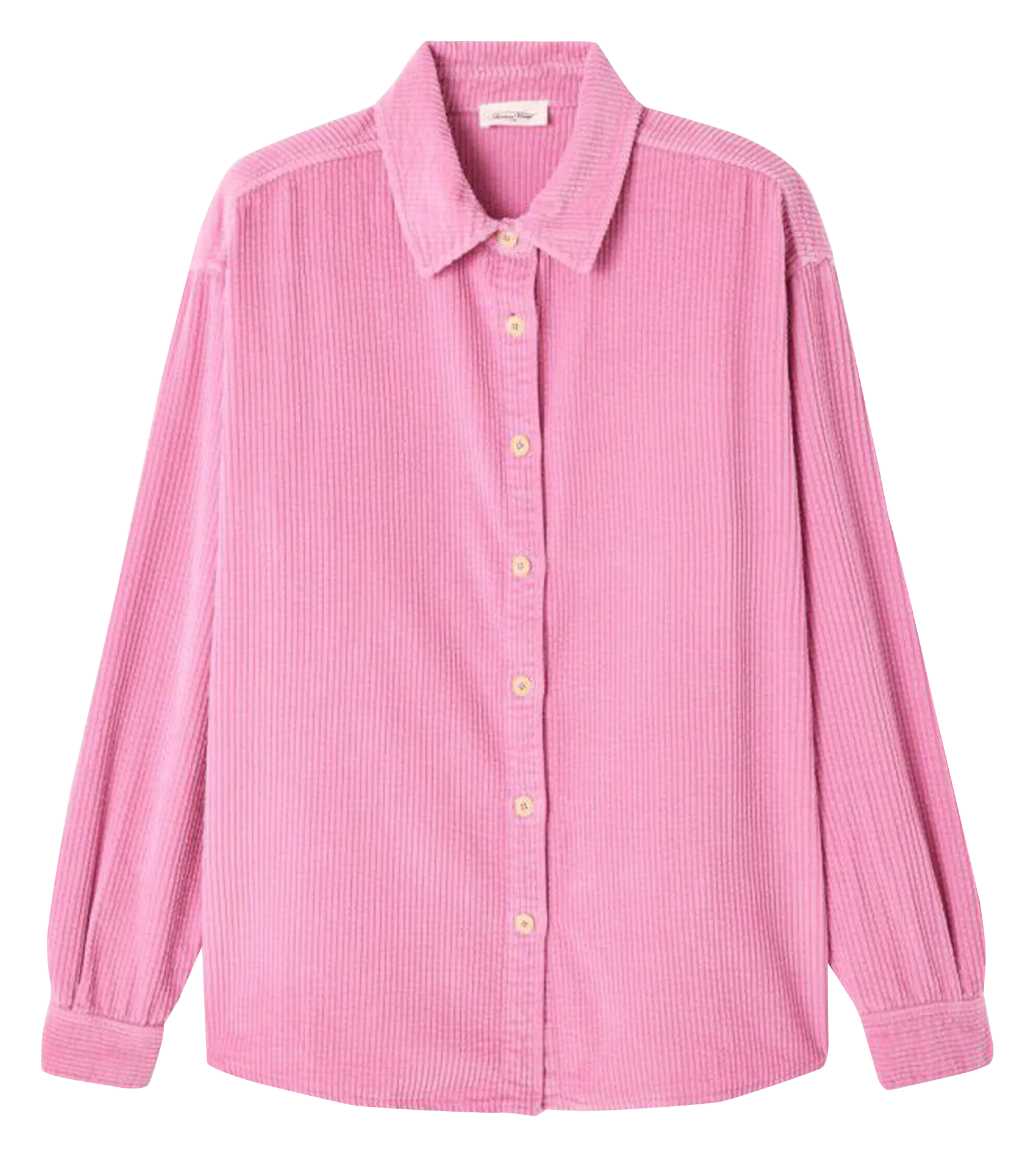 Surchemise col classique en velours côtelé Rose PADOW