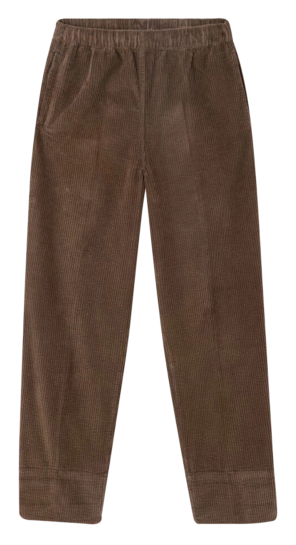 Pantalon droit en velours côtelé et en coton Marron PADOW