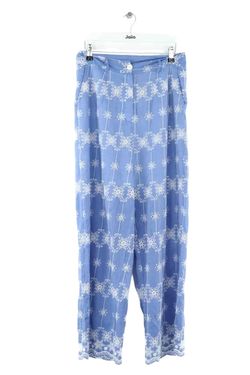Pantalon large en coton Bleu