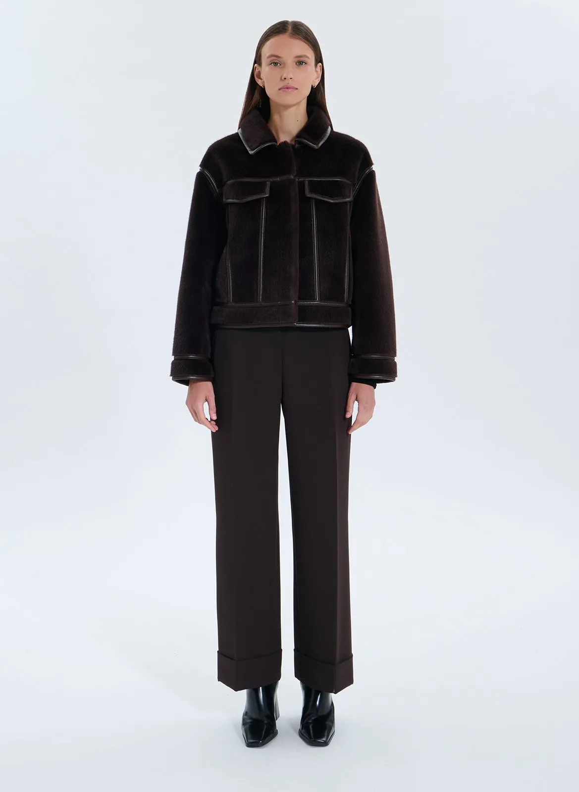 Veste oversize courte réversible Marron MONGE