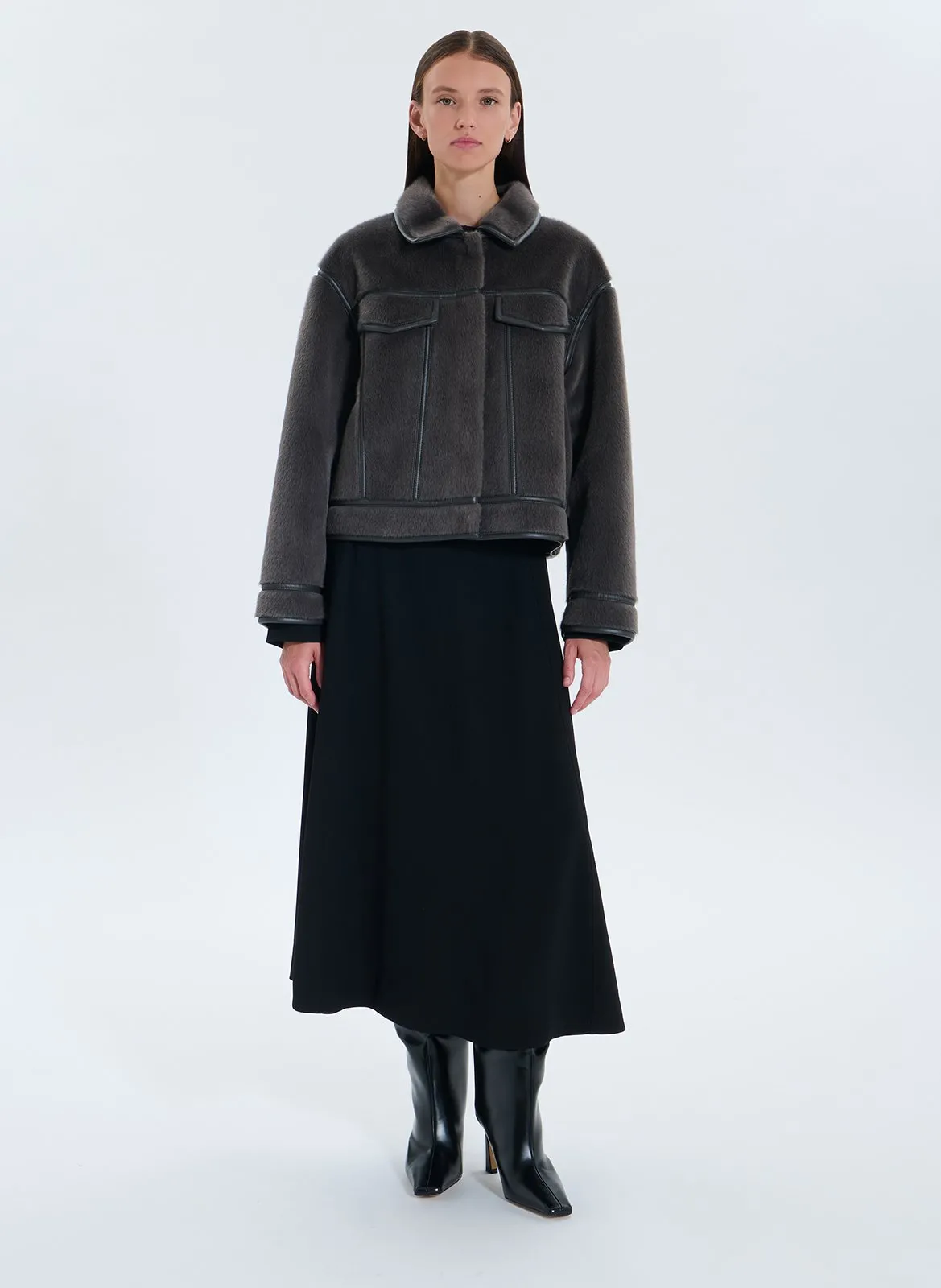 Veste oversize courte réversible Gris MONGE