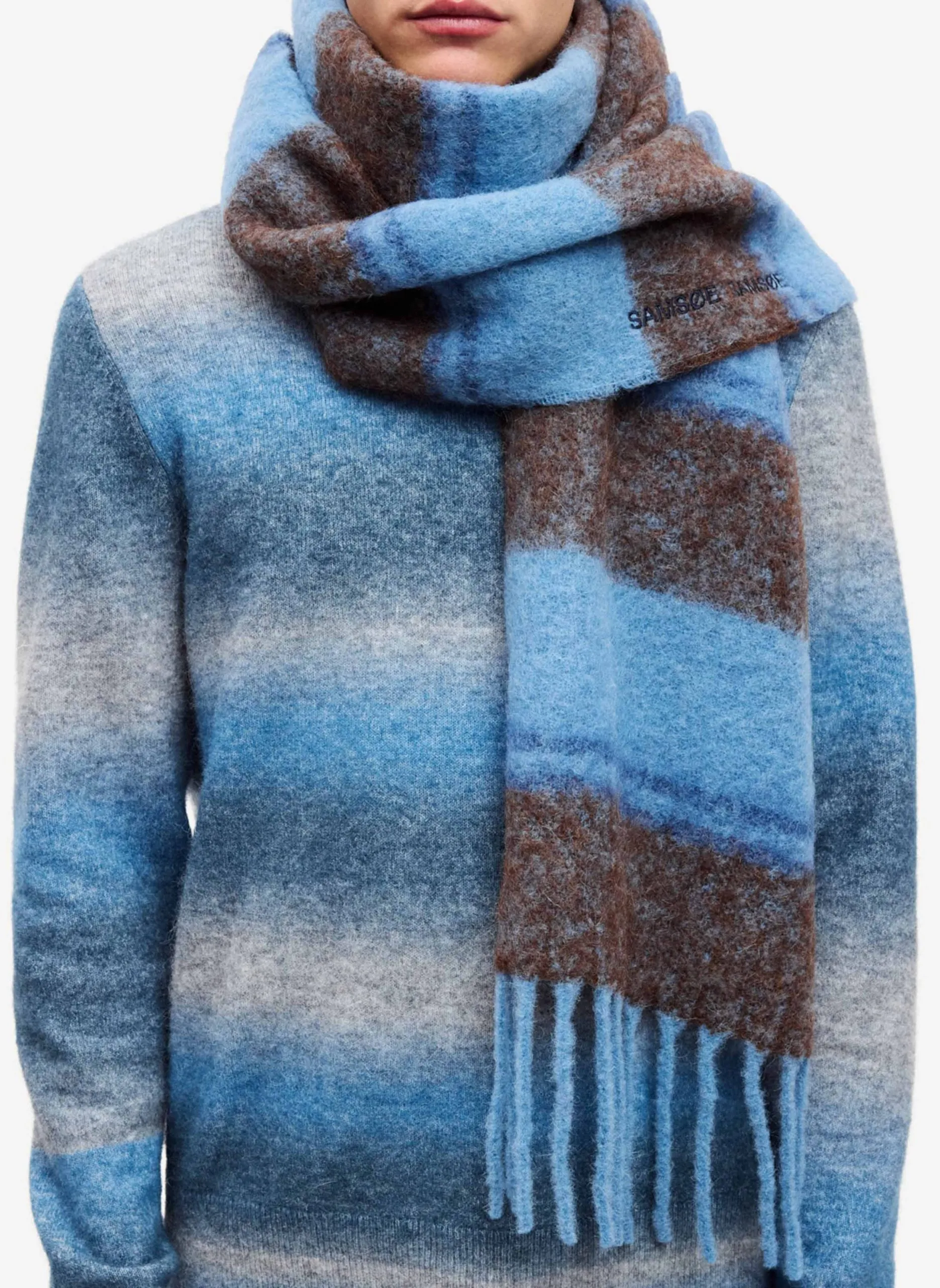 Echarpe imprimé en laine Multicolore ALEX