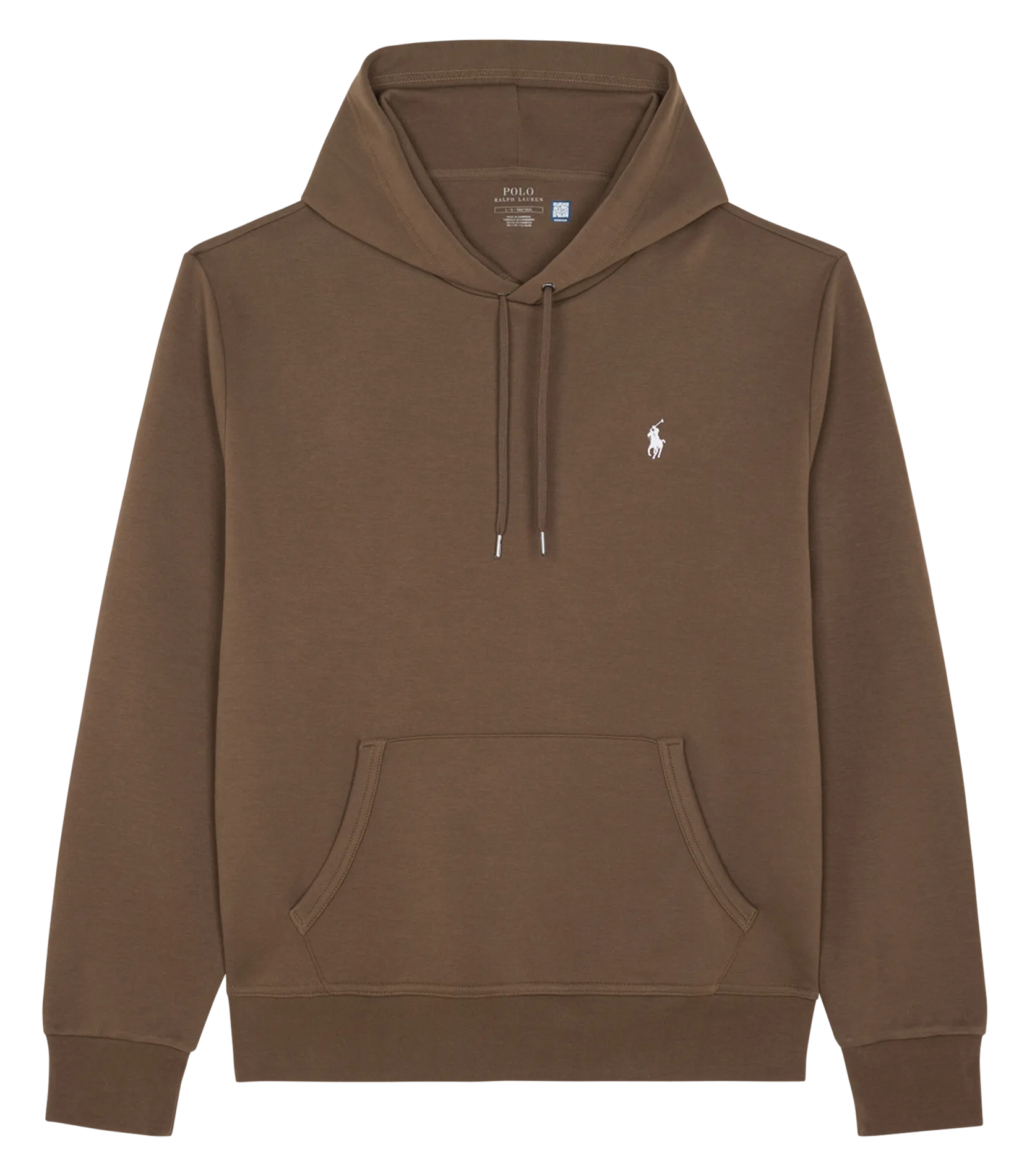 Sweat droit à capuche en coton mélangé Marron