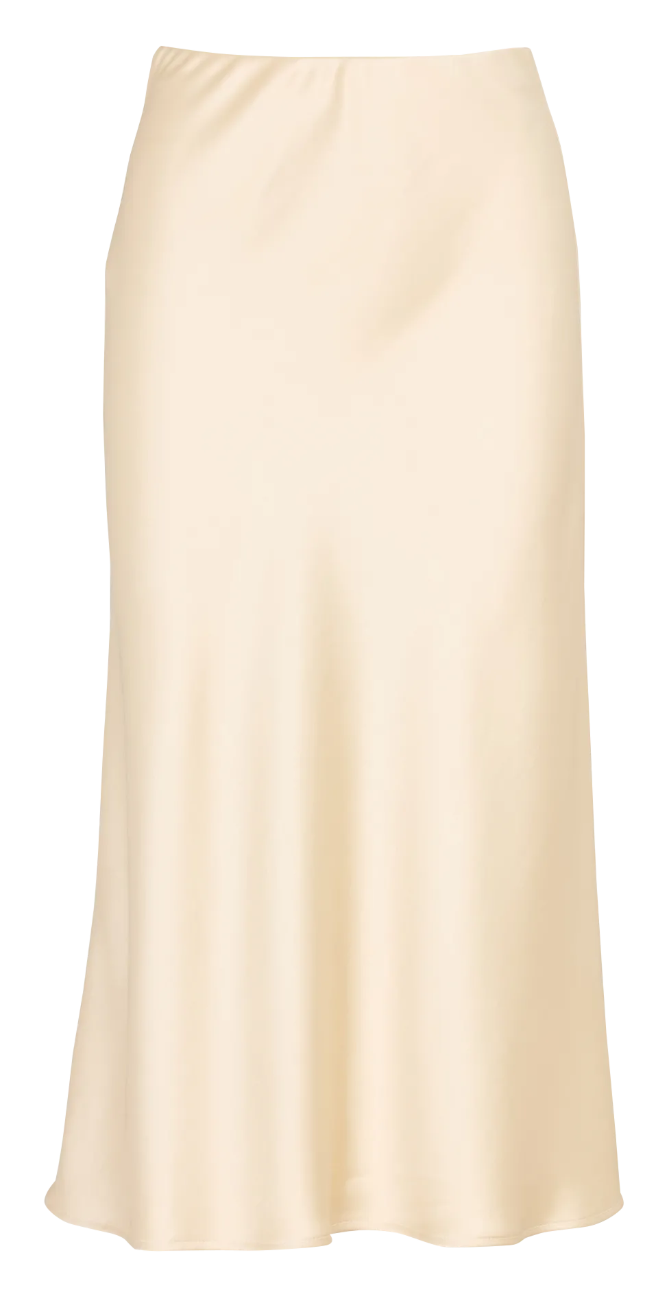 Jupe évasée unie en satin Beige