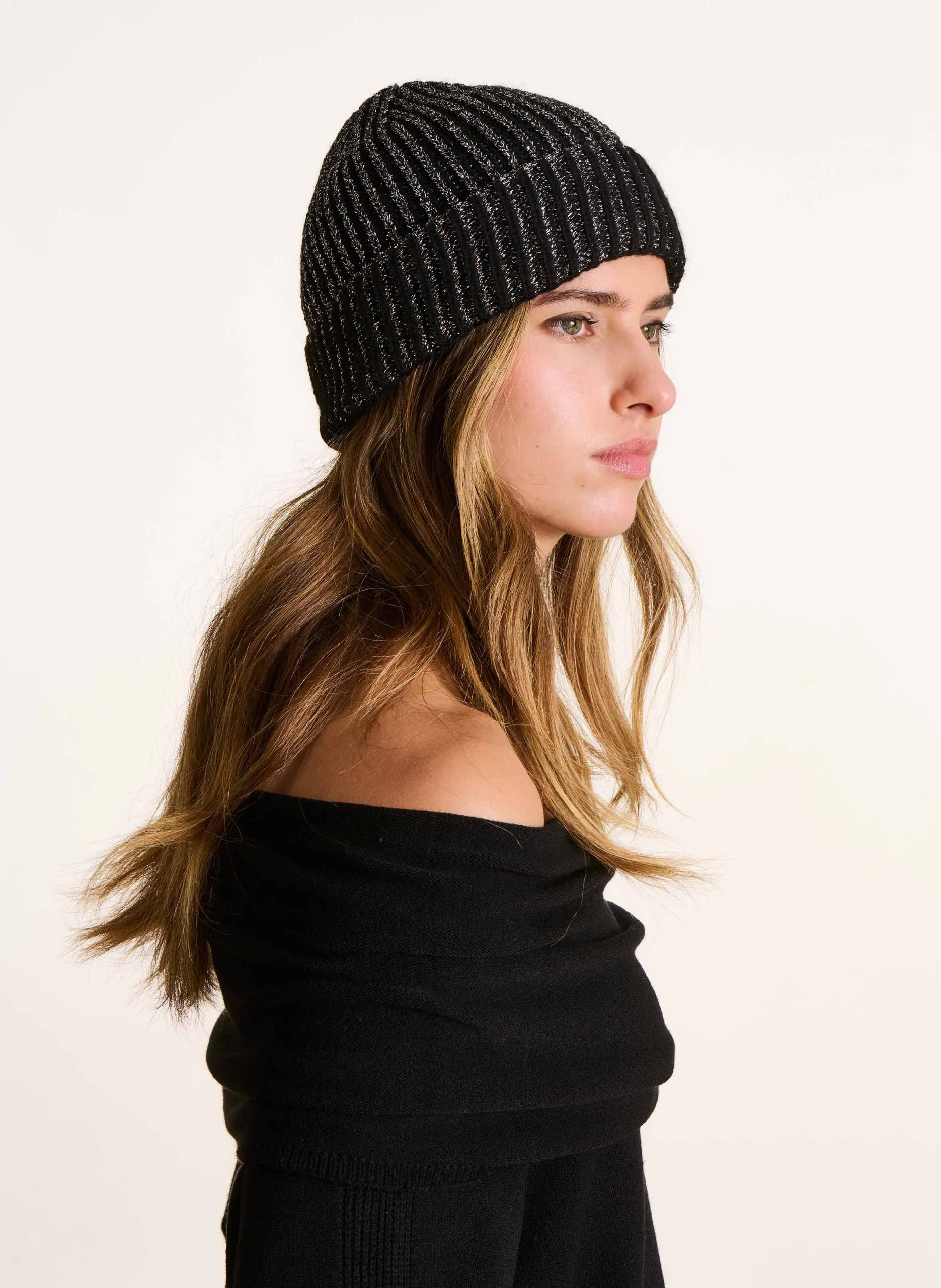 Bonnet tricoté Noir
