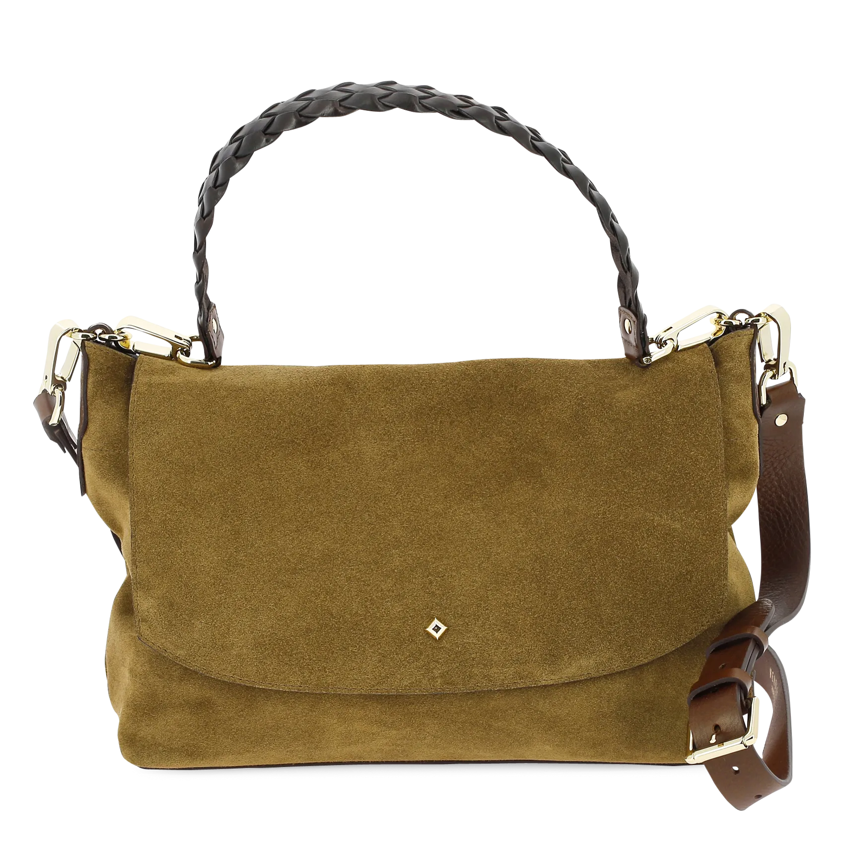 Sac bandoulière en cuir velours Marron LE NEW BENSON