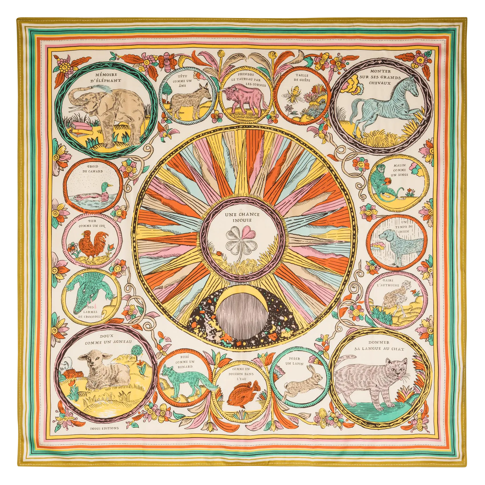 Foulard en soie mélangé Multicolore CHANCE INOUI