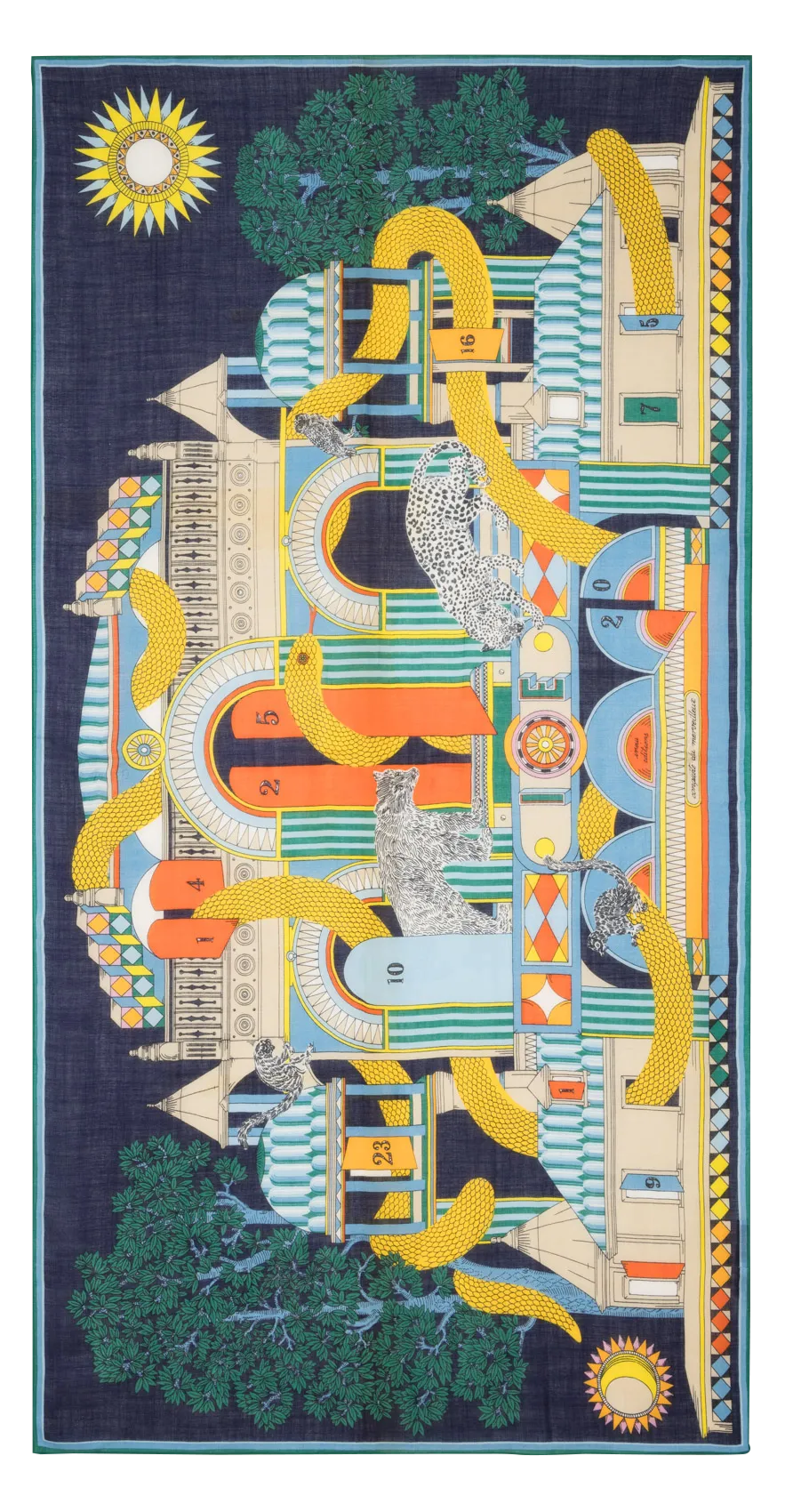 Etole rectangulaire imprimée en laine Multicolore NICOLAS