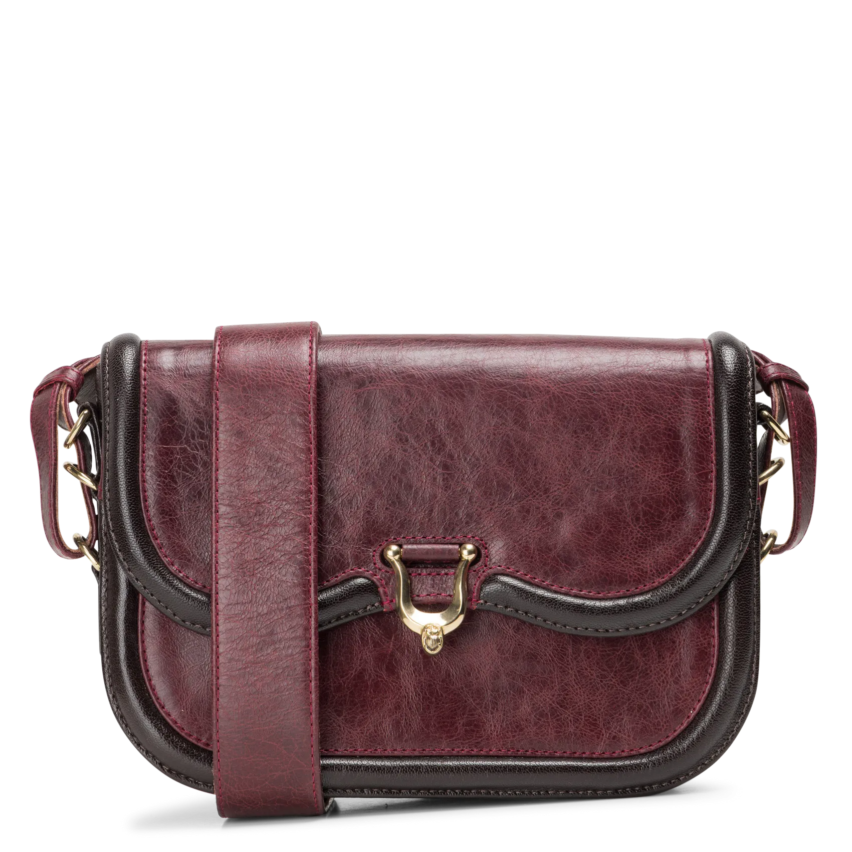 Sac bandoulière en cuir mélangé Rouge MANON