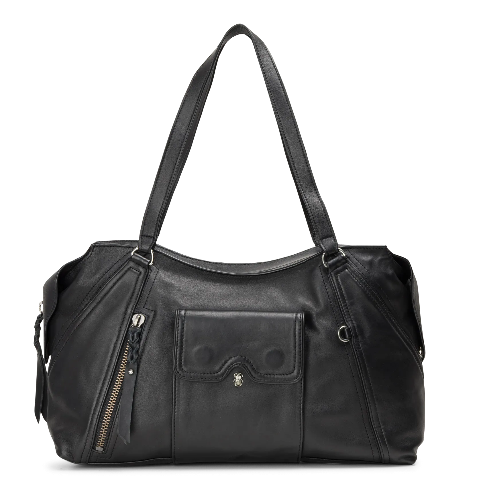 Sac porté épaule en cuir mélangé Noir JUNO