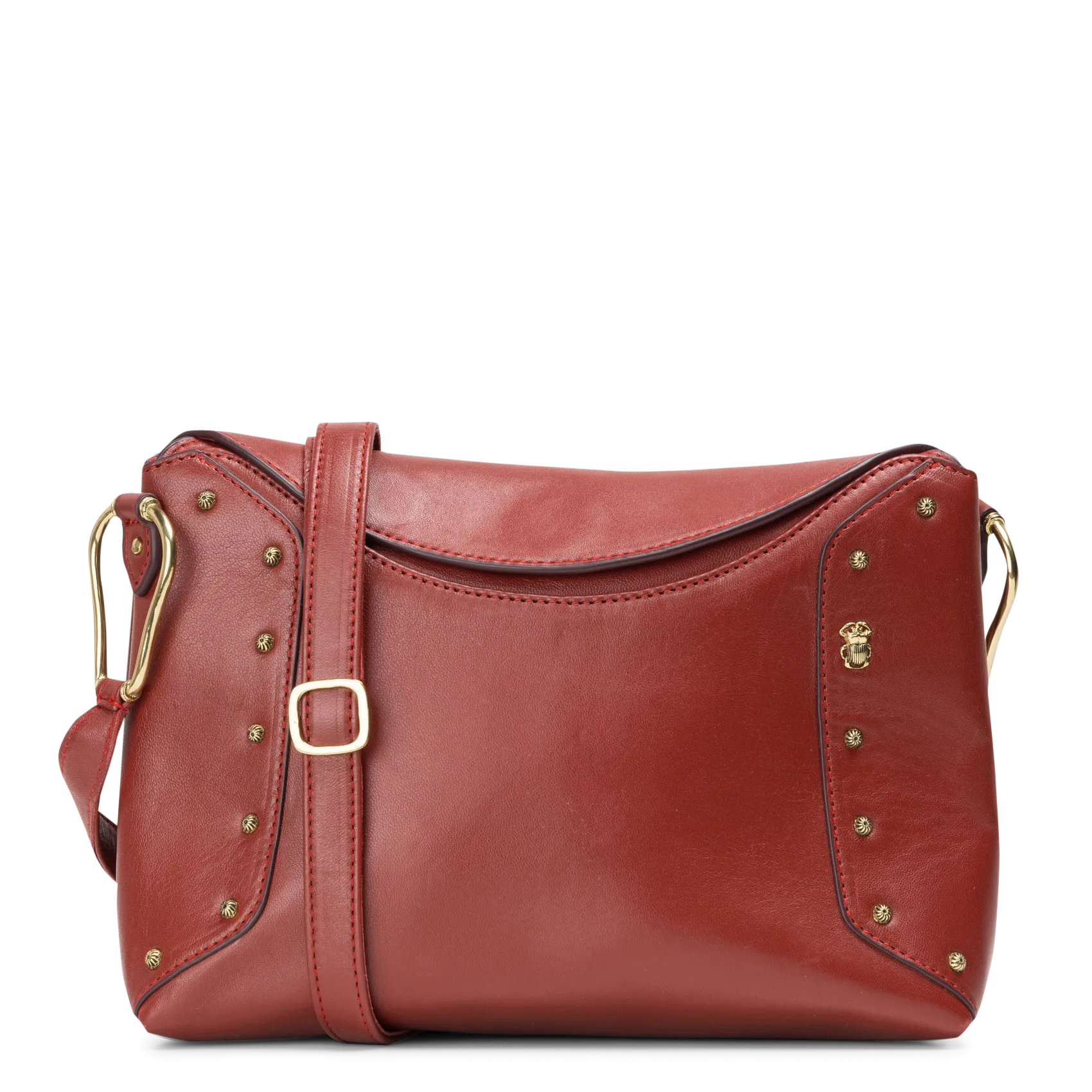 Sac bandoulière en cuir mélangé Rouge GAIA