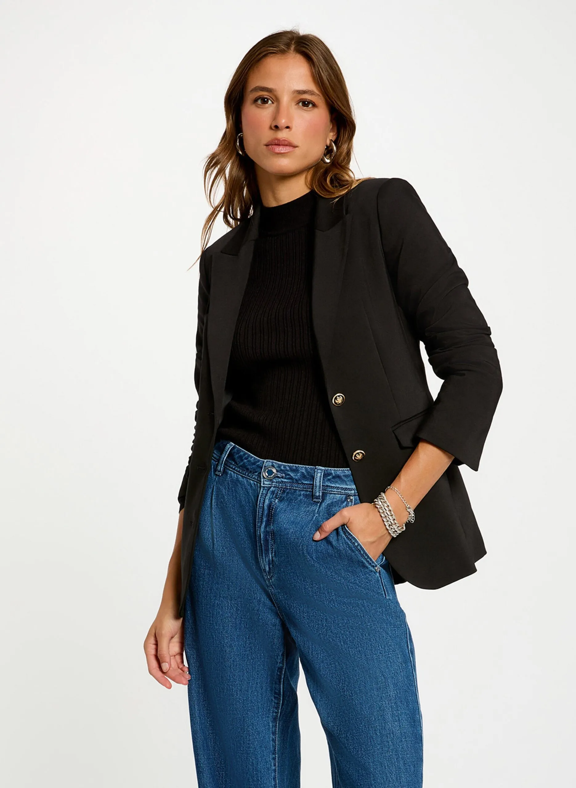 Veste col tailleur Noir 252-VADOR.F