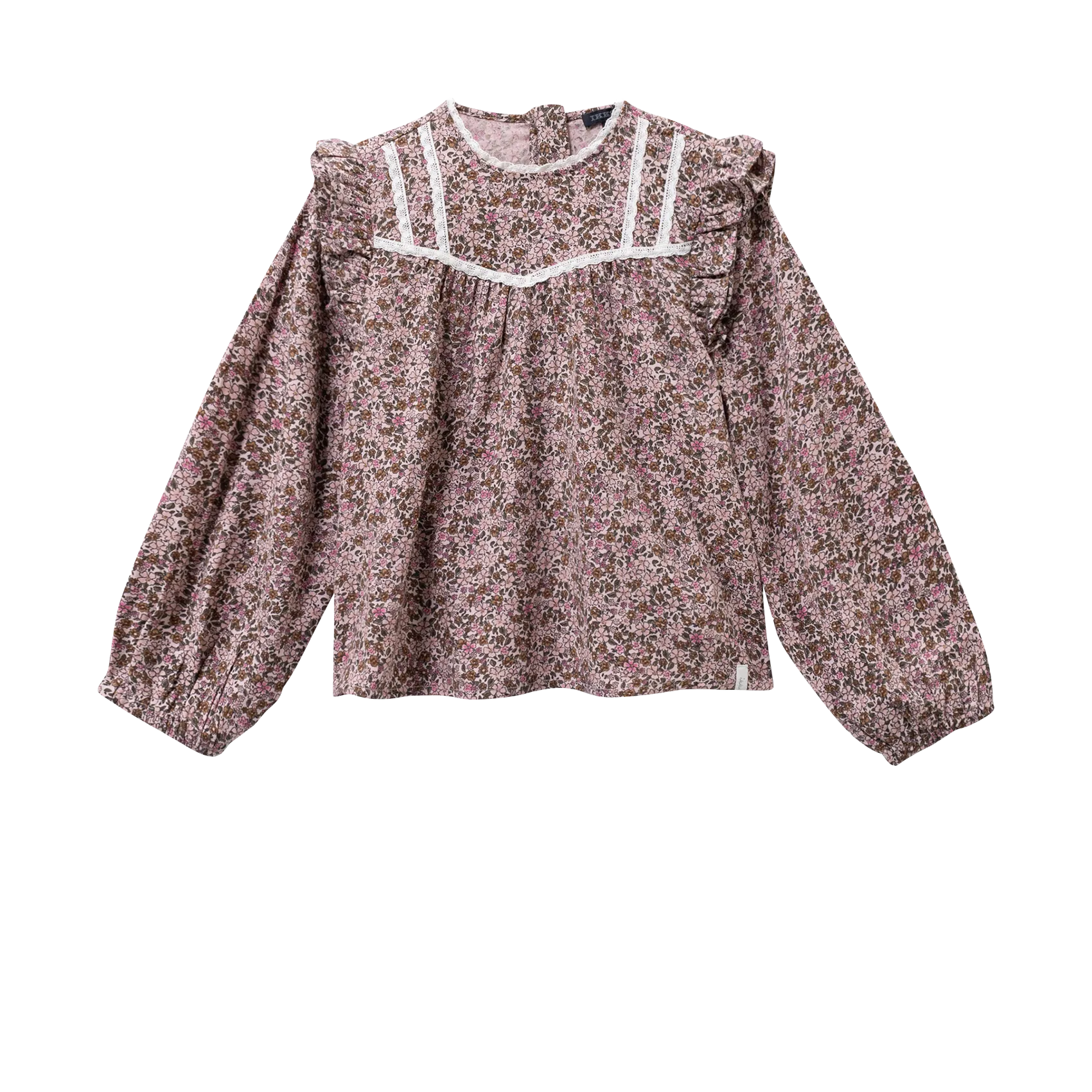 Blouse droite imprimée en coton Rose
