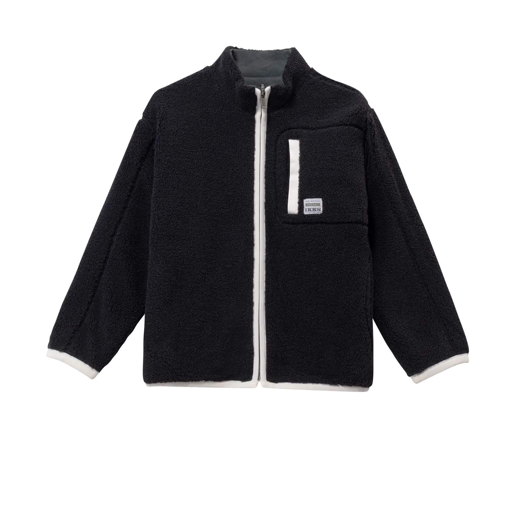 Cardigan réversible col montant en sherpa Noir