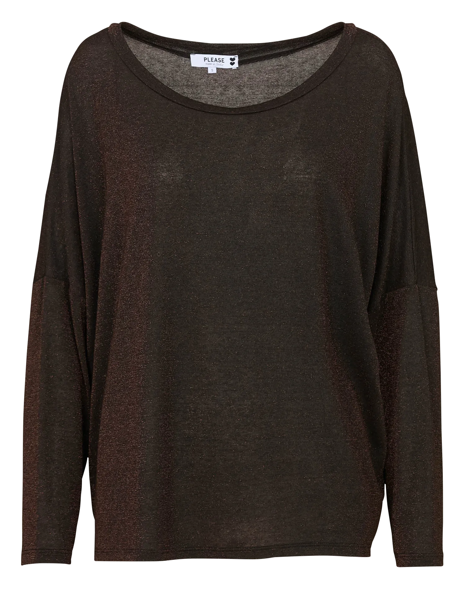 Top ample col bateau Marron