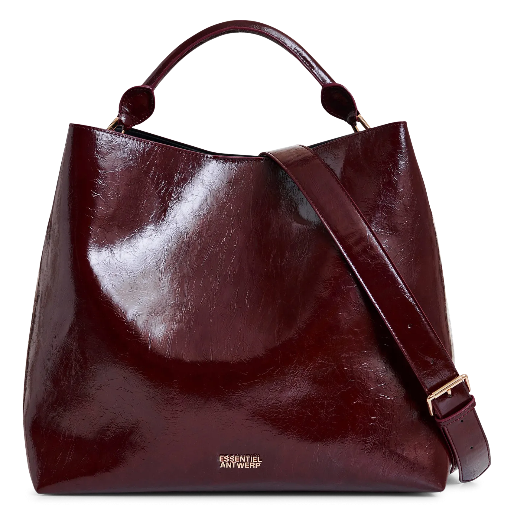 Cabas effet cuir brillant Rouge IHURLEY