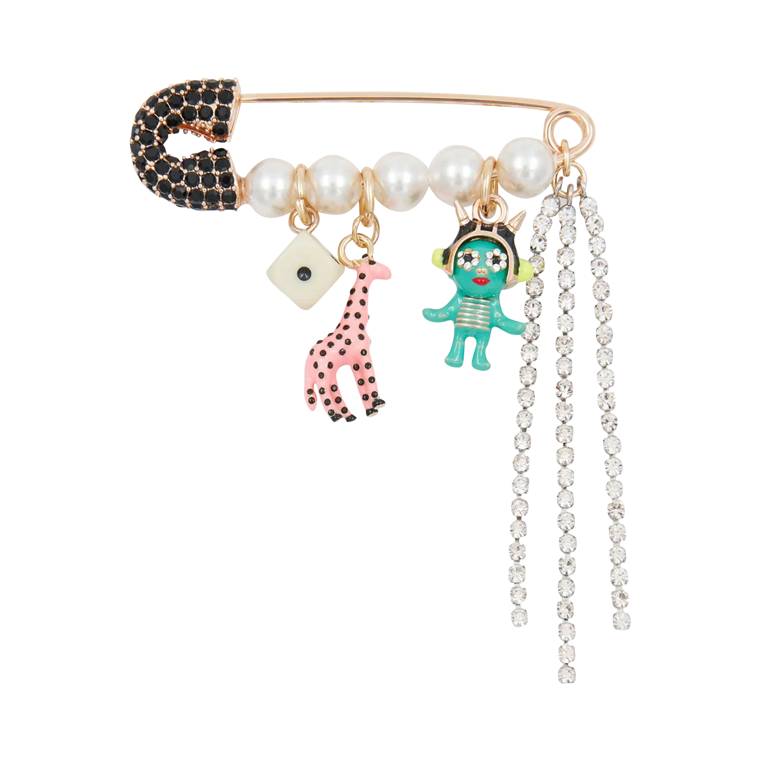 Broche à strass Doré IMORA