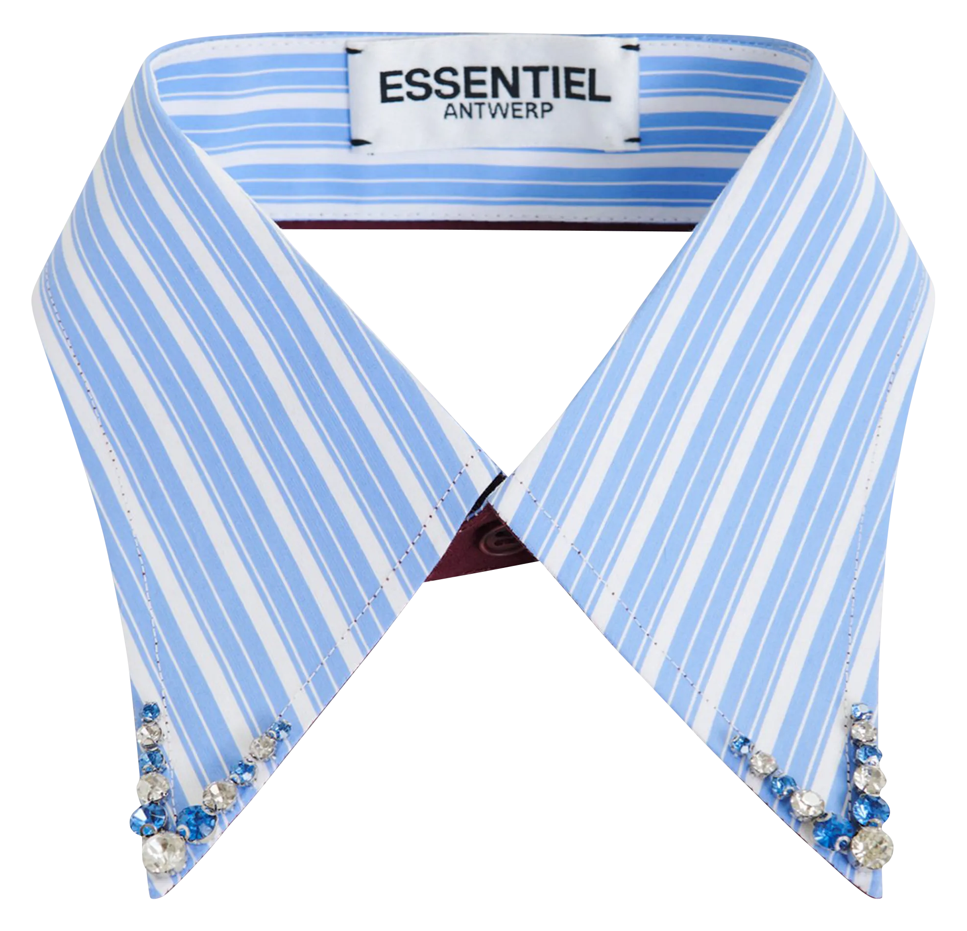 Col amovible rayé en coton Bleu IPLAIN