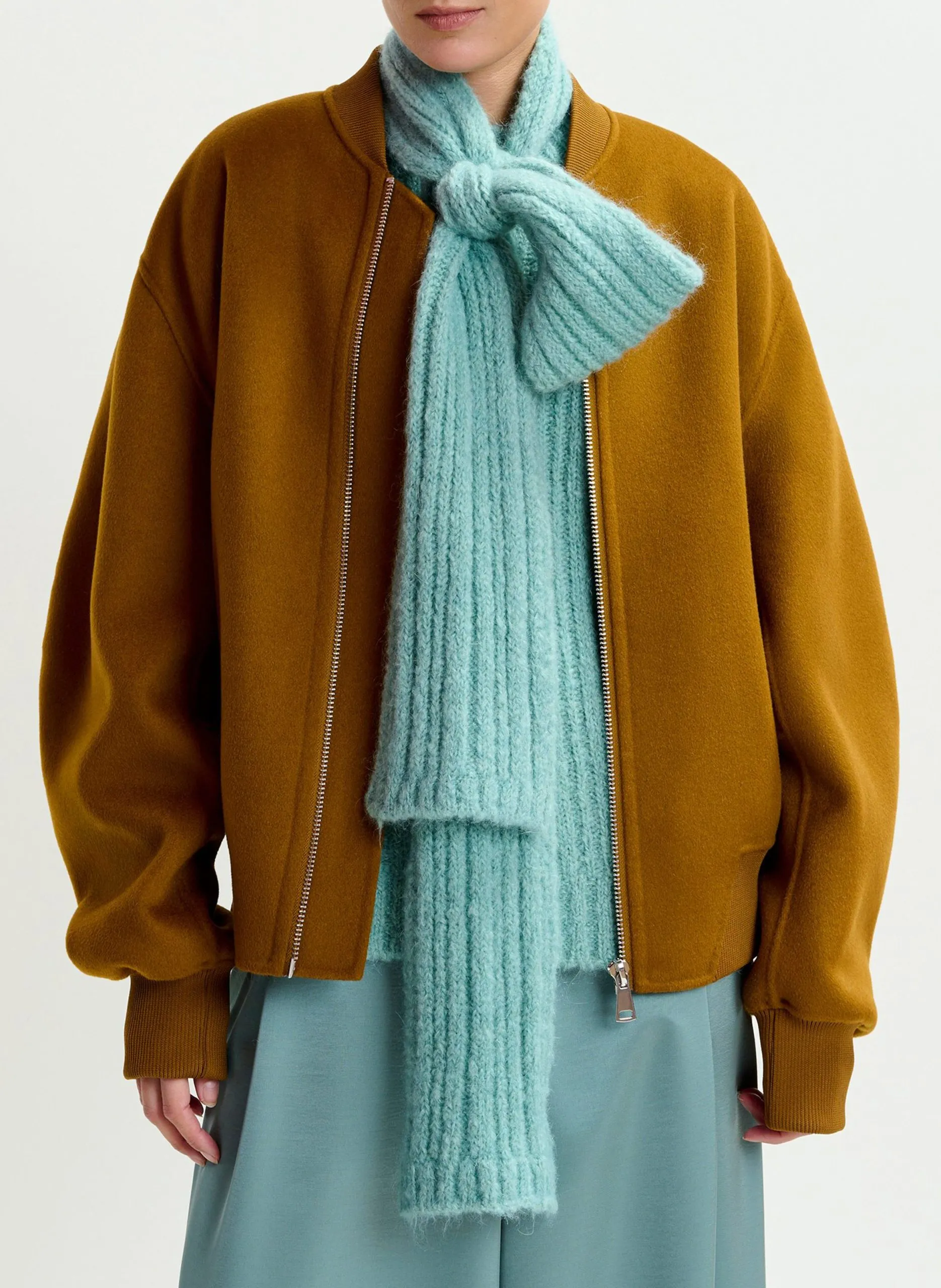 Blouson col teddy en laine Marron ISOFT