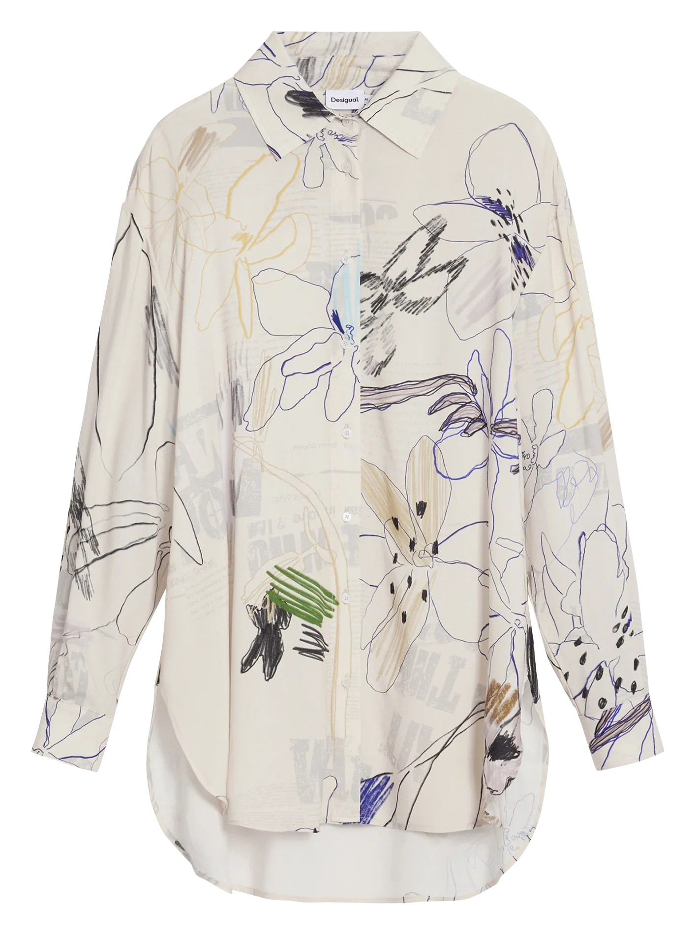 Chemise col classique imprimée Blanc