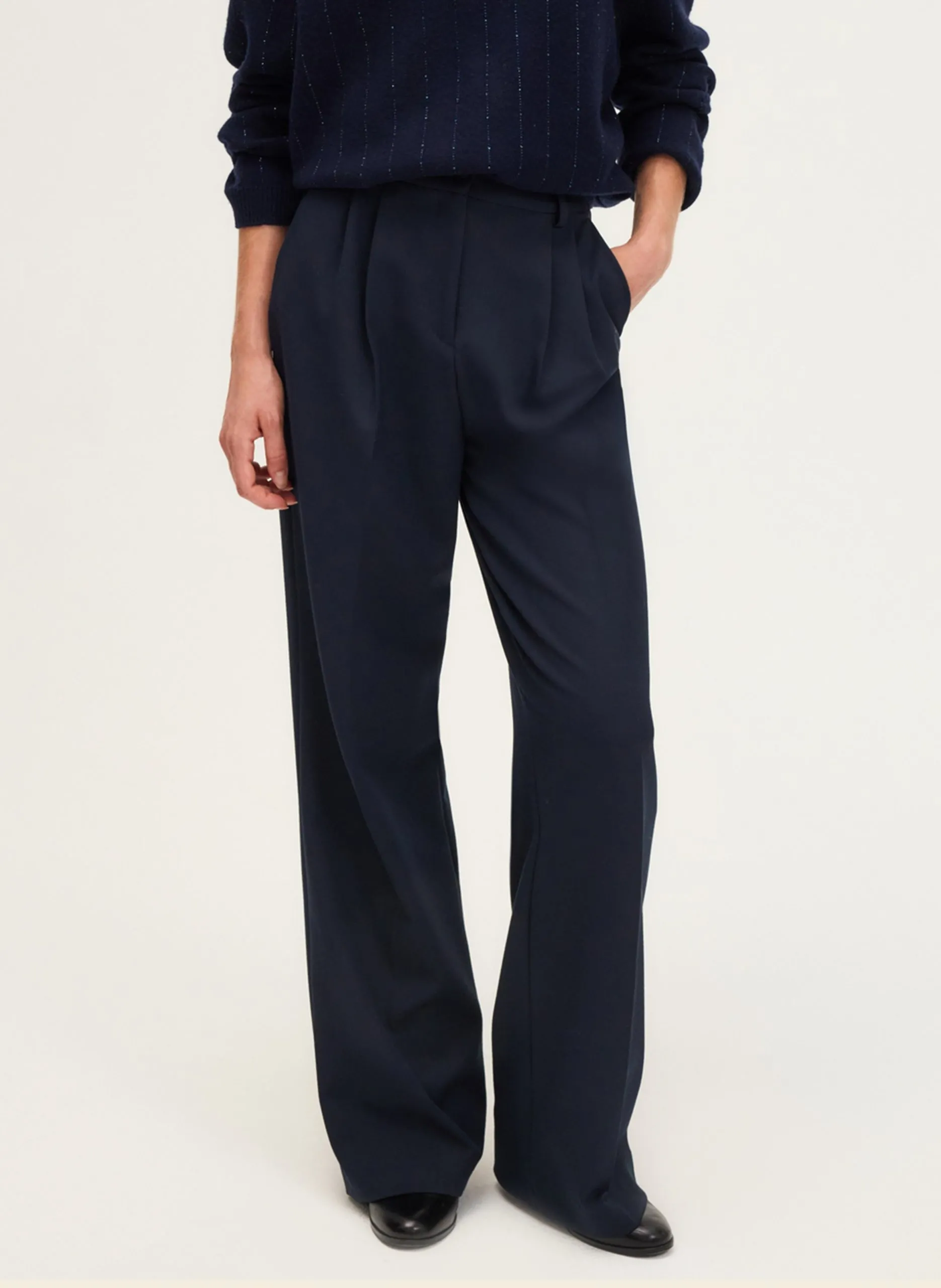 Pantalon large Bleu CLAIRE