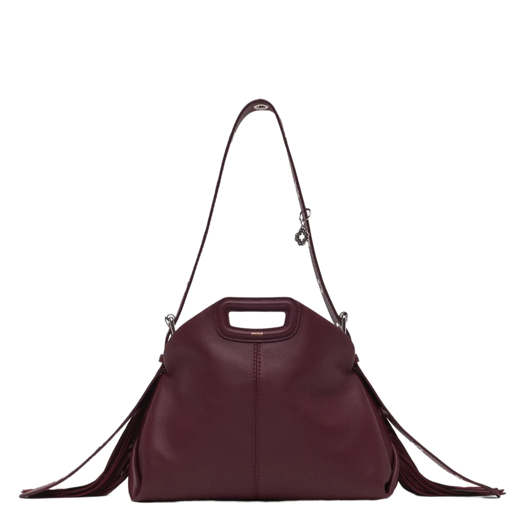 Sac bandoulière en cuir lisse Rouge MISS M