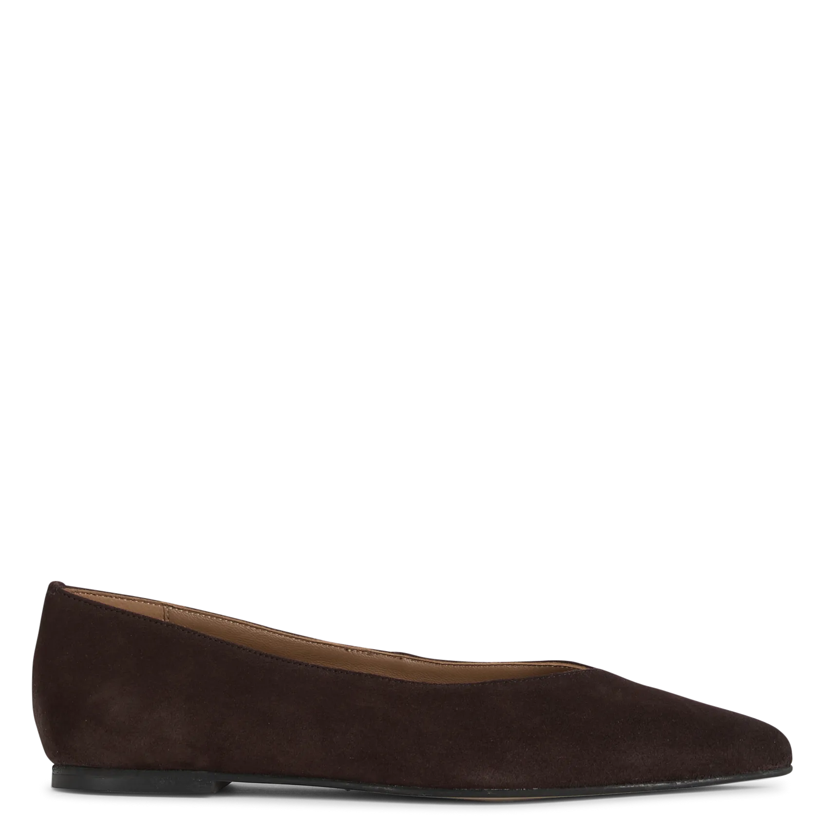 Ballerines en cuir velours Marron PERLE