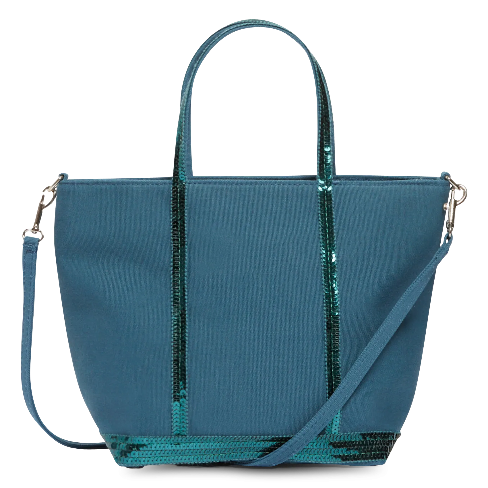 Cabas S en coton à sequins Vert CABAS S