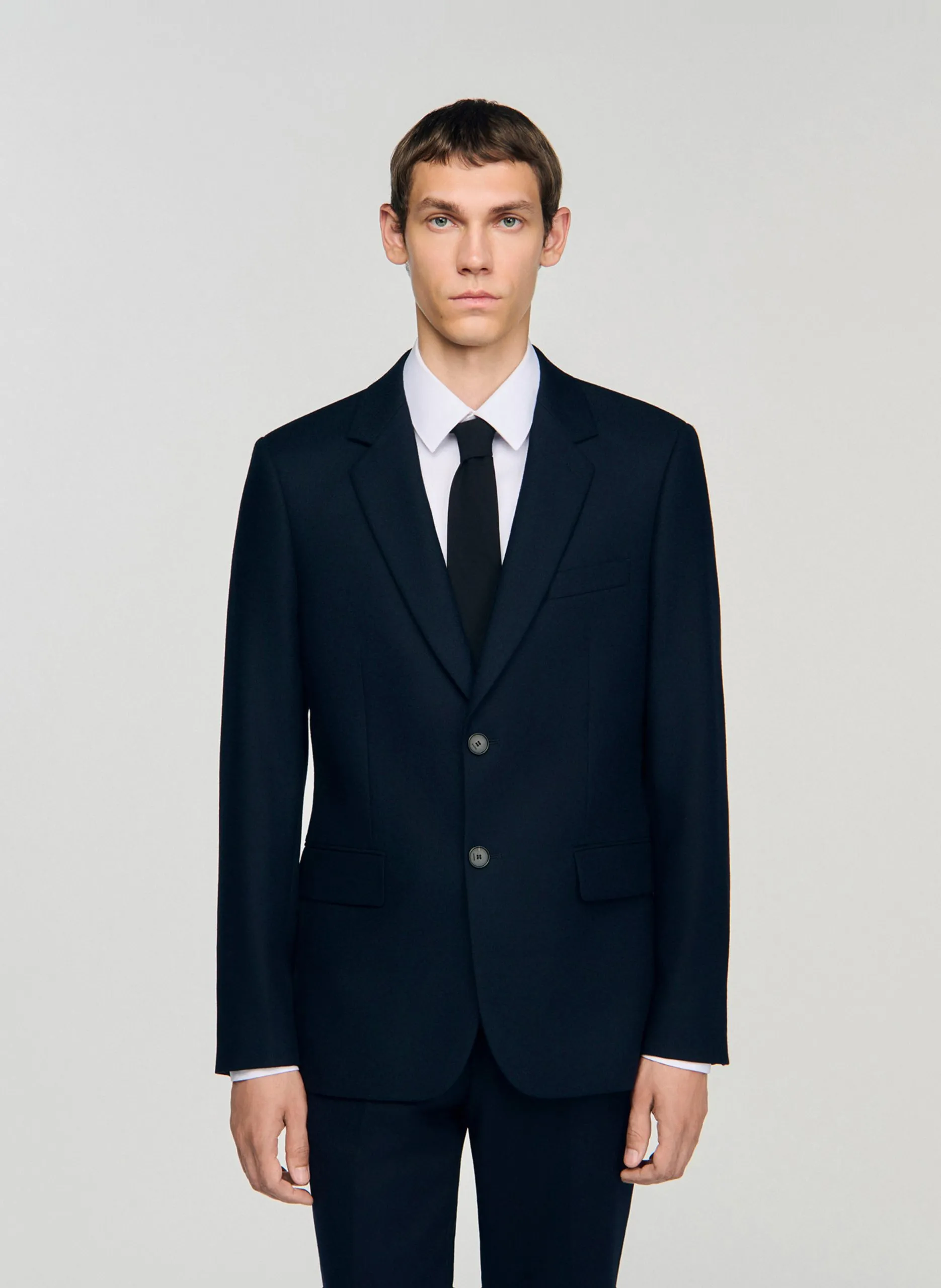 Veste ajustée en laine Bleu