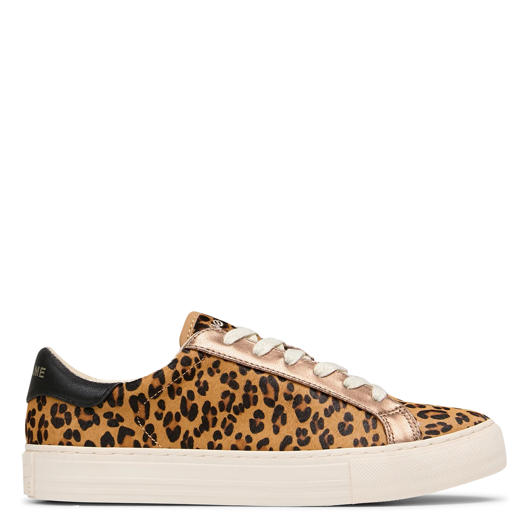 Baskets basses en cuir mélangé imprimé Marron ARCADE