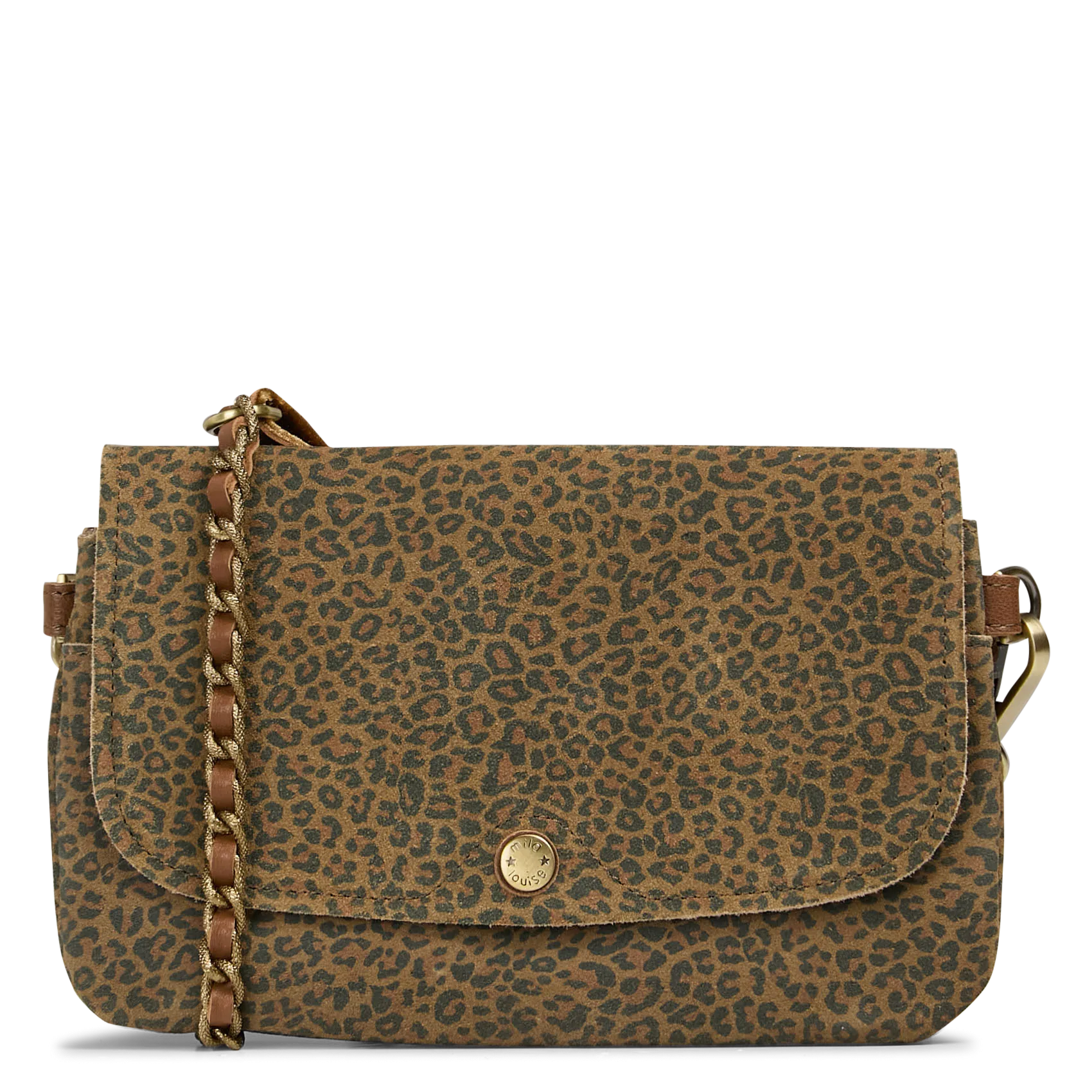 Pochette en cuir léopard Beige ODILE