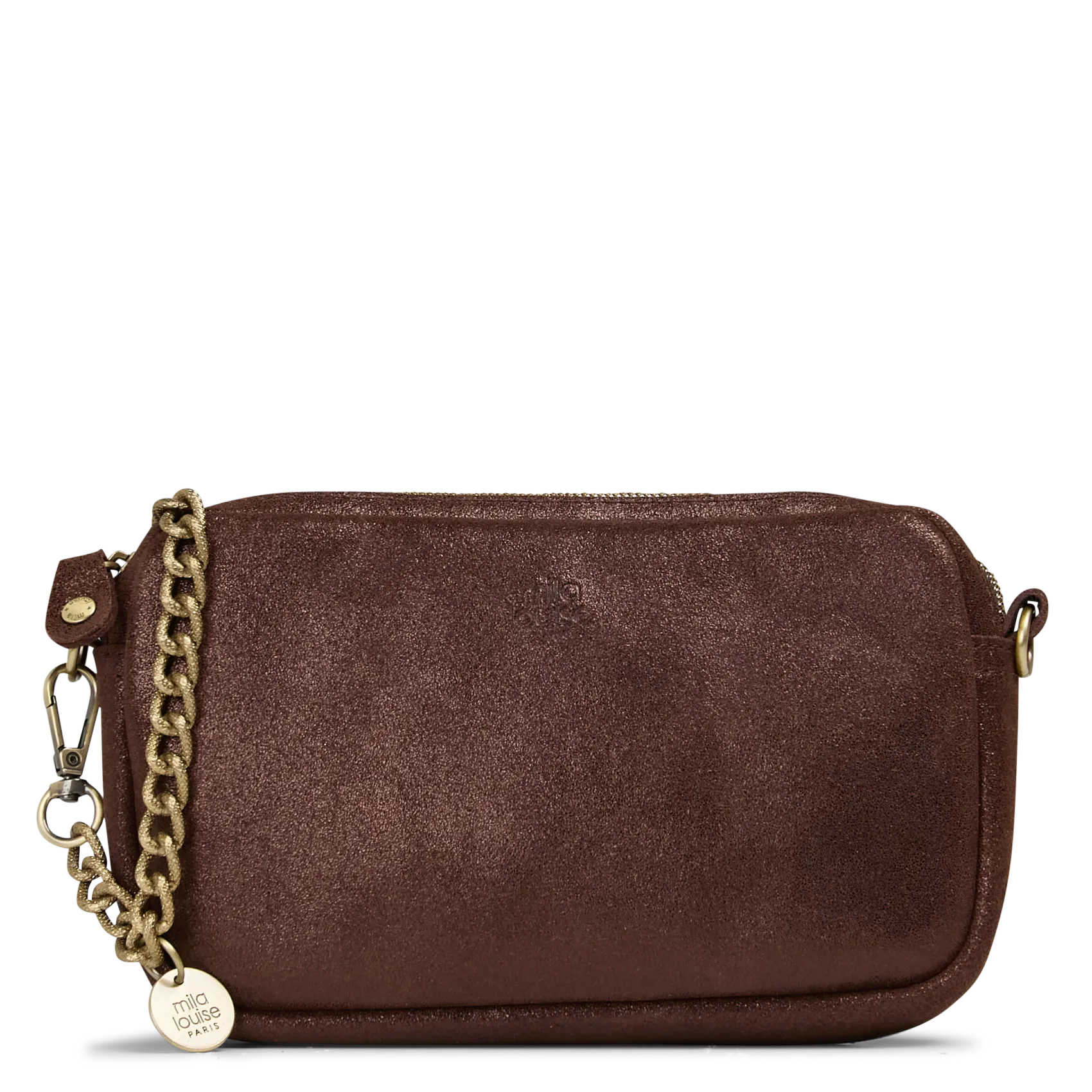 Sac bandoulière en cuir Marron TROTTY