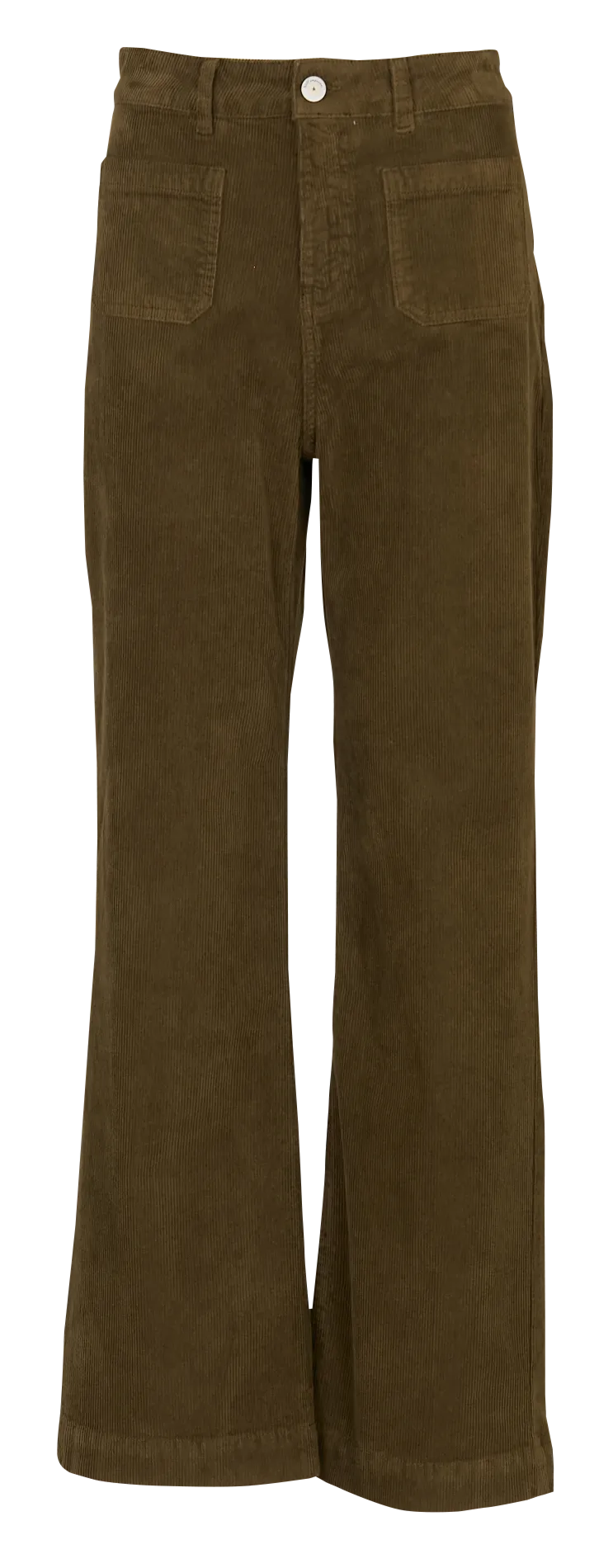 Pantalon large en coton mélangé Vert PACY