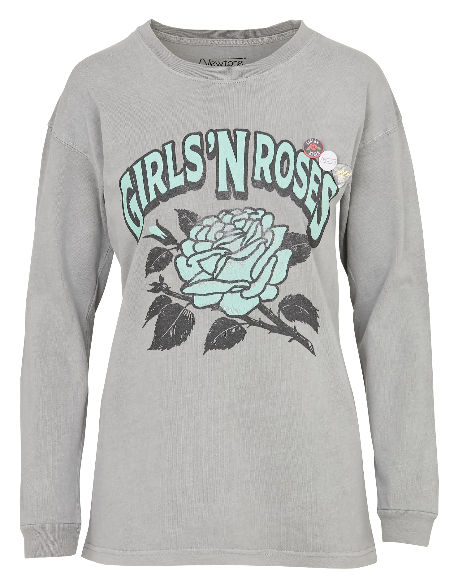 Tee-shirt droit col rond sérigraphié en coton Gris TSHAXL