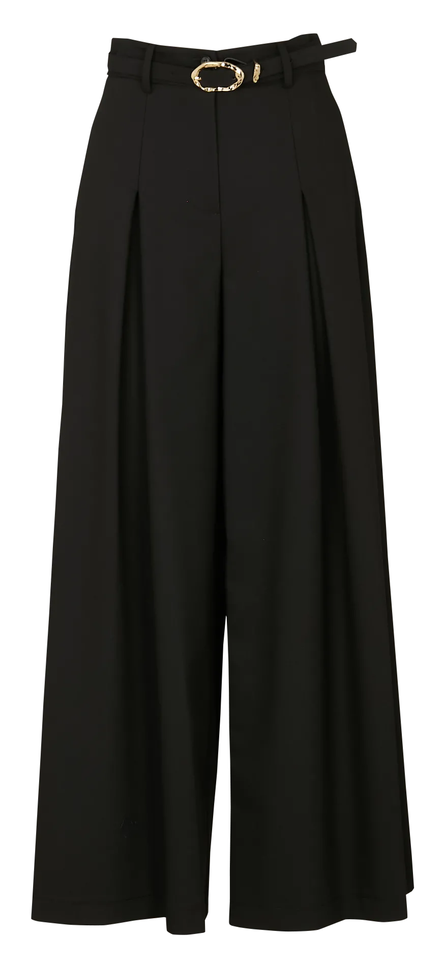 Pantalon ample taille haute ceinturé Noir