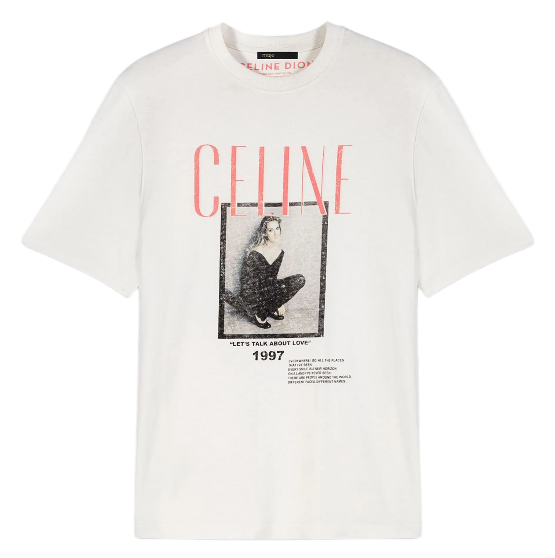 Tee-shirt manches courtes imprimé en coton Blanc