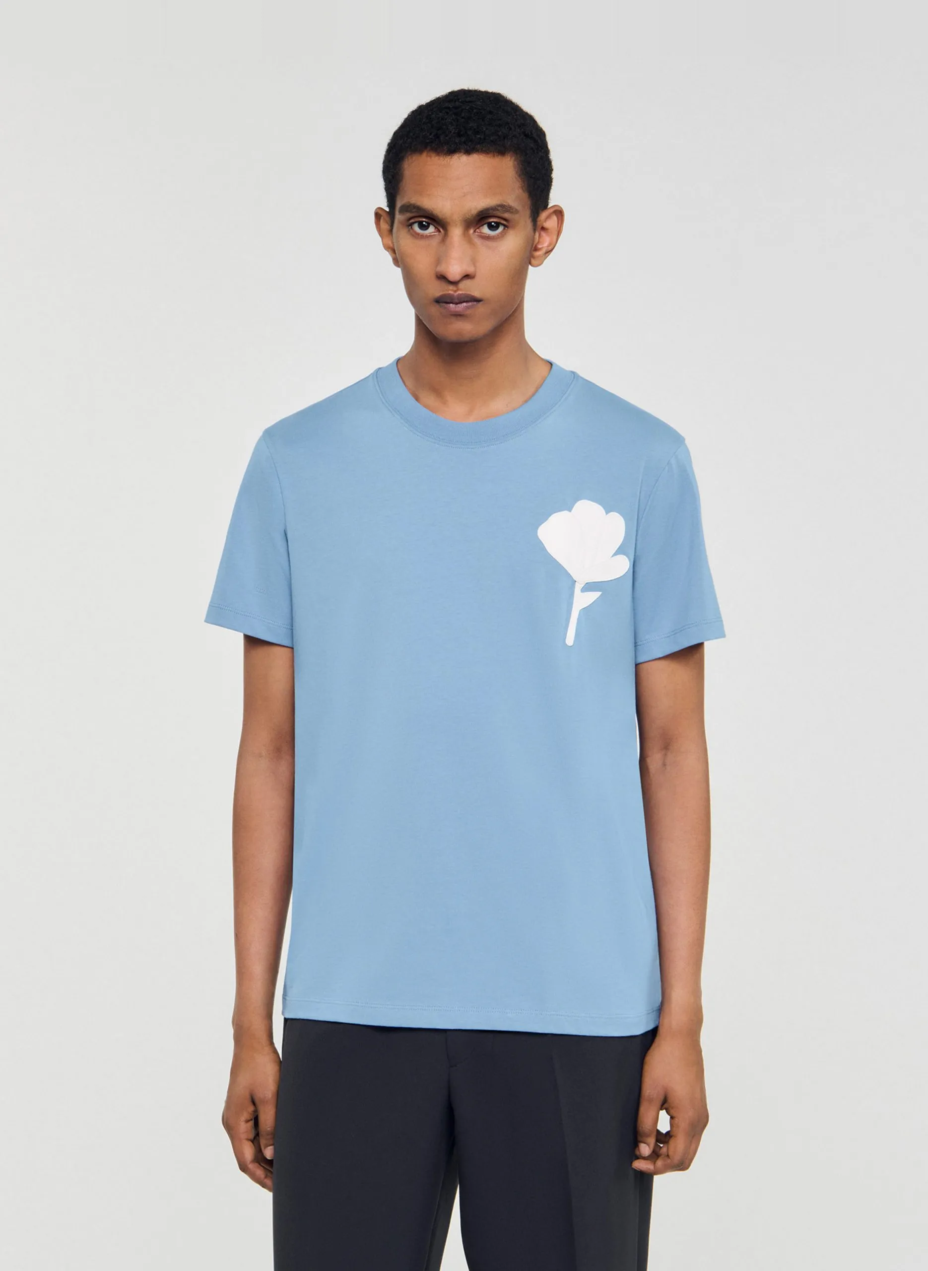 Tee-shirt manches courtes sérigraphié Bleu