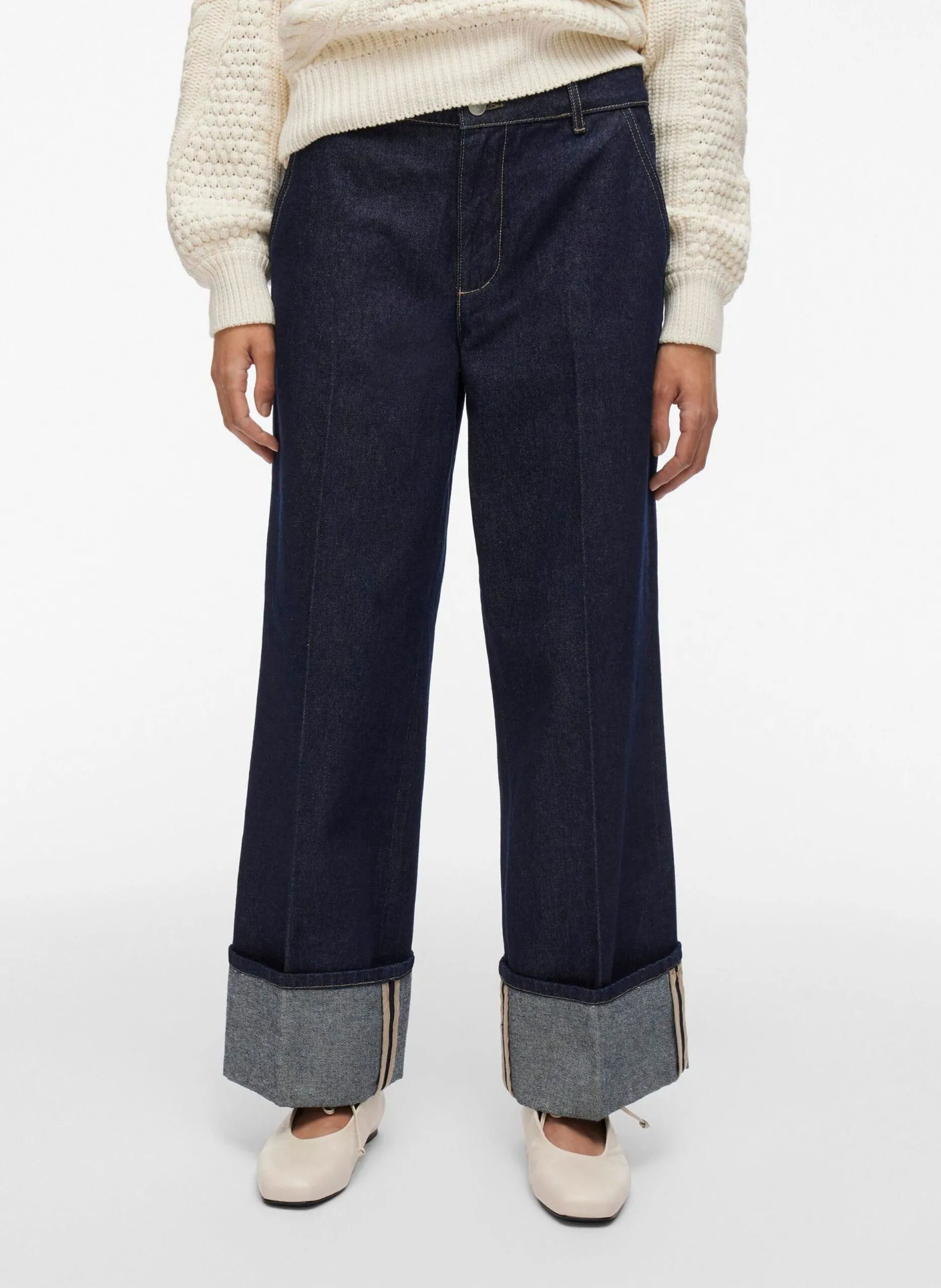 Jean large en coton Bleu MARTINE