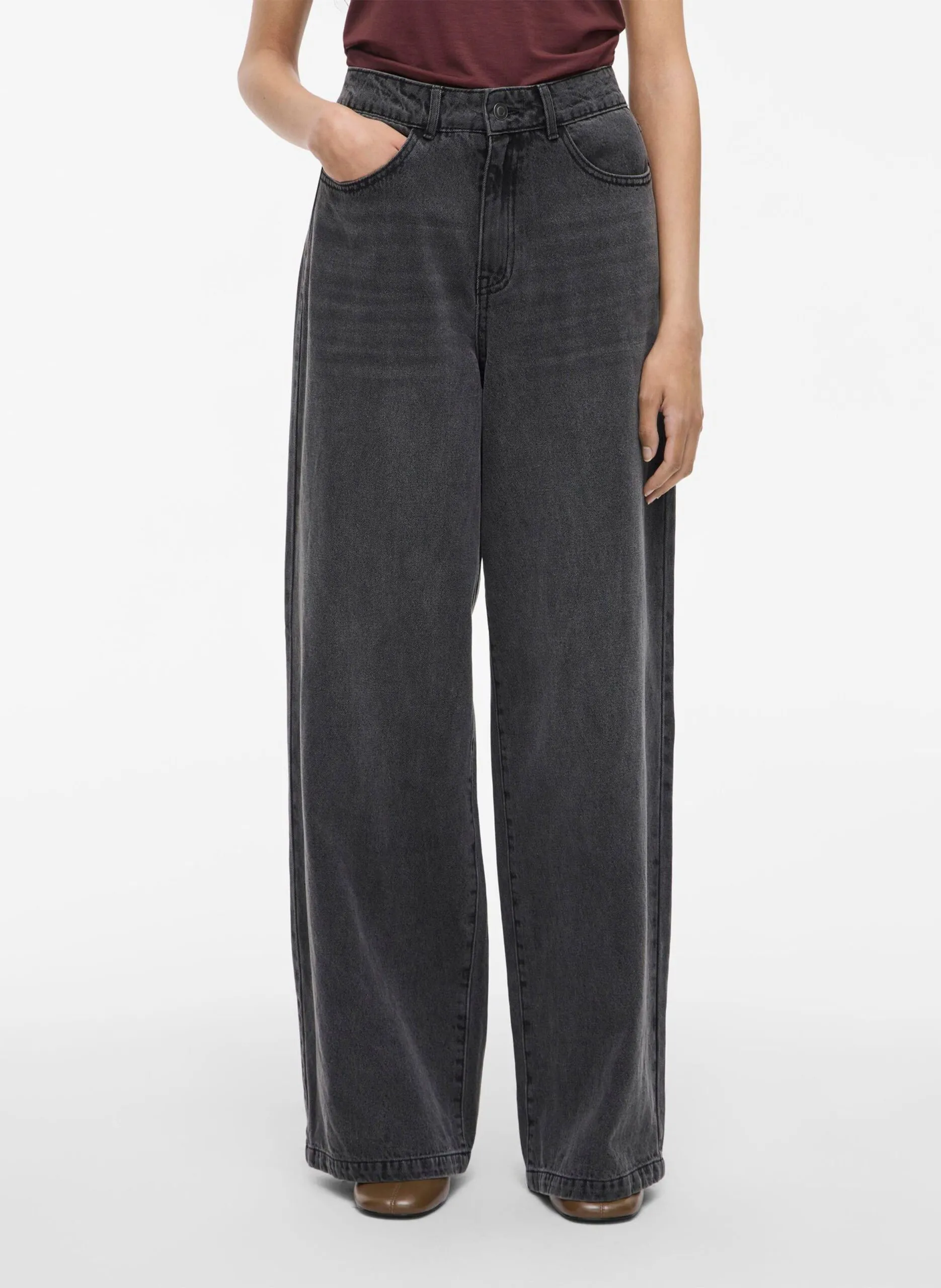 Jean large en coton Noir MORA