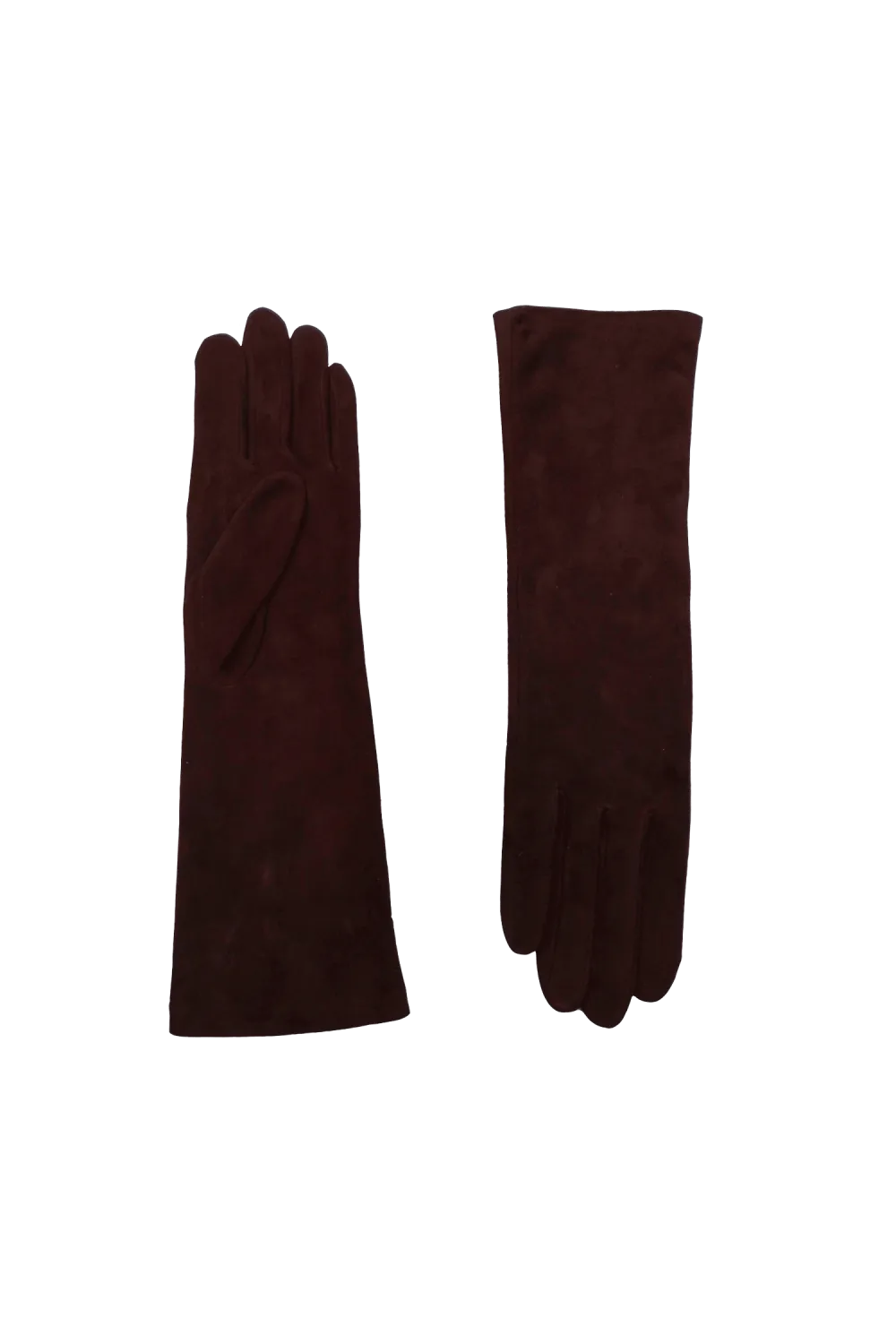 Christina sued gants en cuir doublés soie Rouge