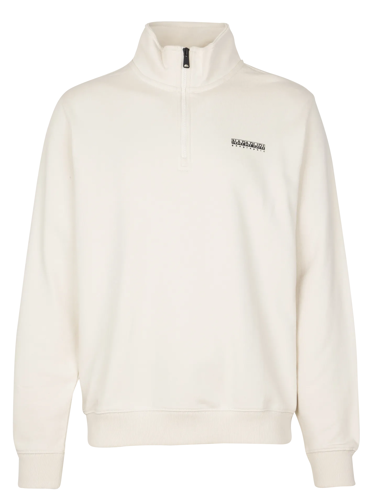 Sweat droit col montant en coton Beige B-SMALL